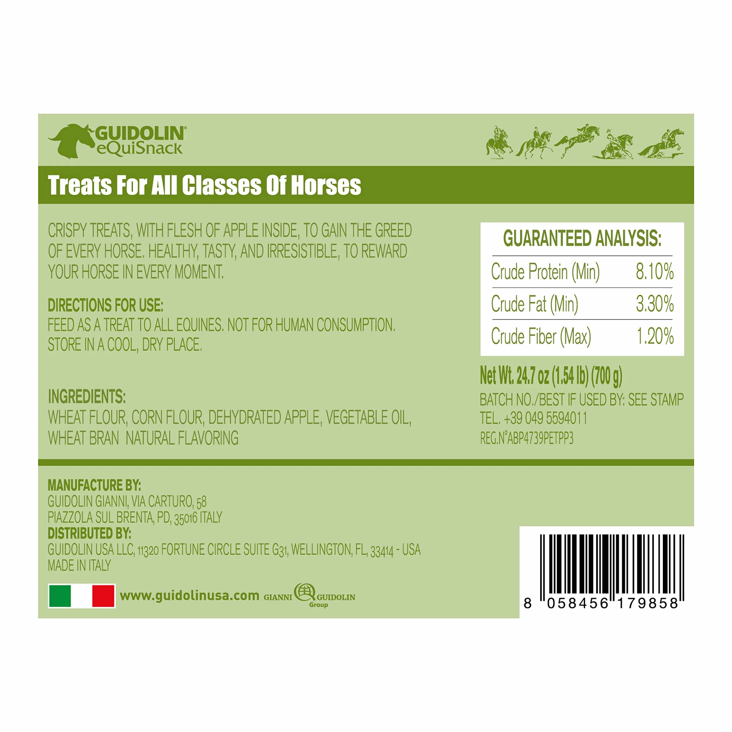 Guidolin Horses Apple Equisnack – Biscotti per Cavalli alla Mela Snack Naturale Human Grade 700 g