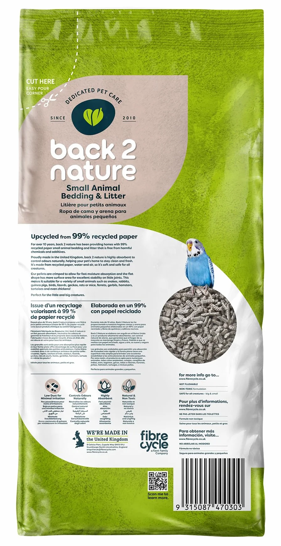 Back 2 Nature Biancheria da Letto per Animali - 30 L