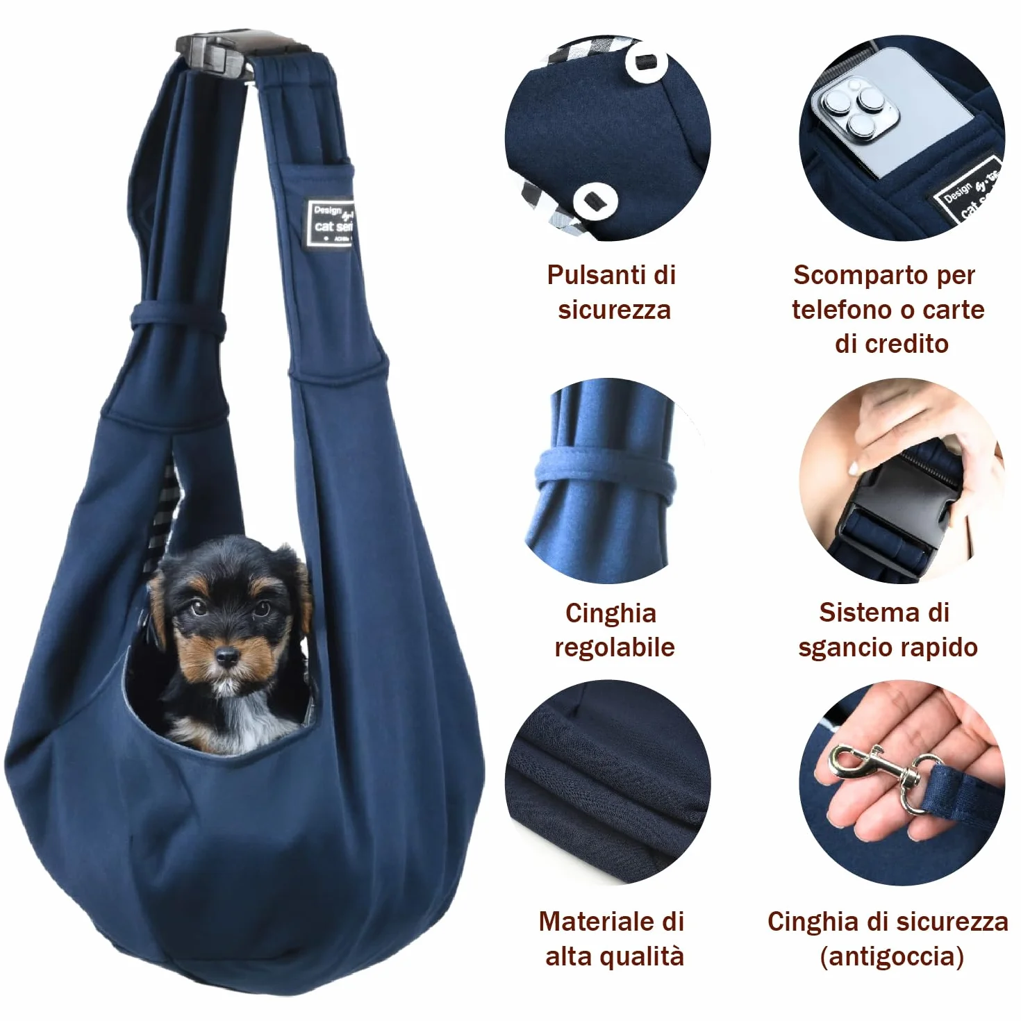 1 Pezzo Borsa per cani, Regolabile Borsa da Viaggio per Cani Piccola,Trasportino da Passeggio Regolabile, Trasportino da Passeggio, Borsa per cani fino a 7,5 kg