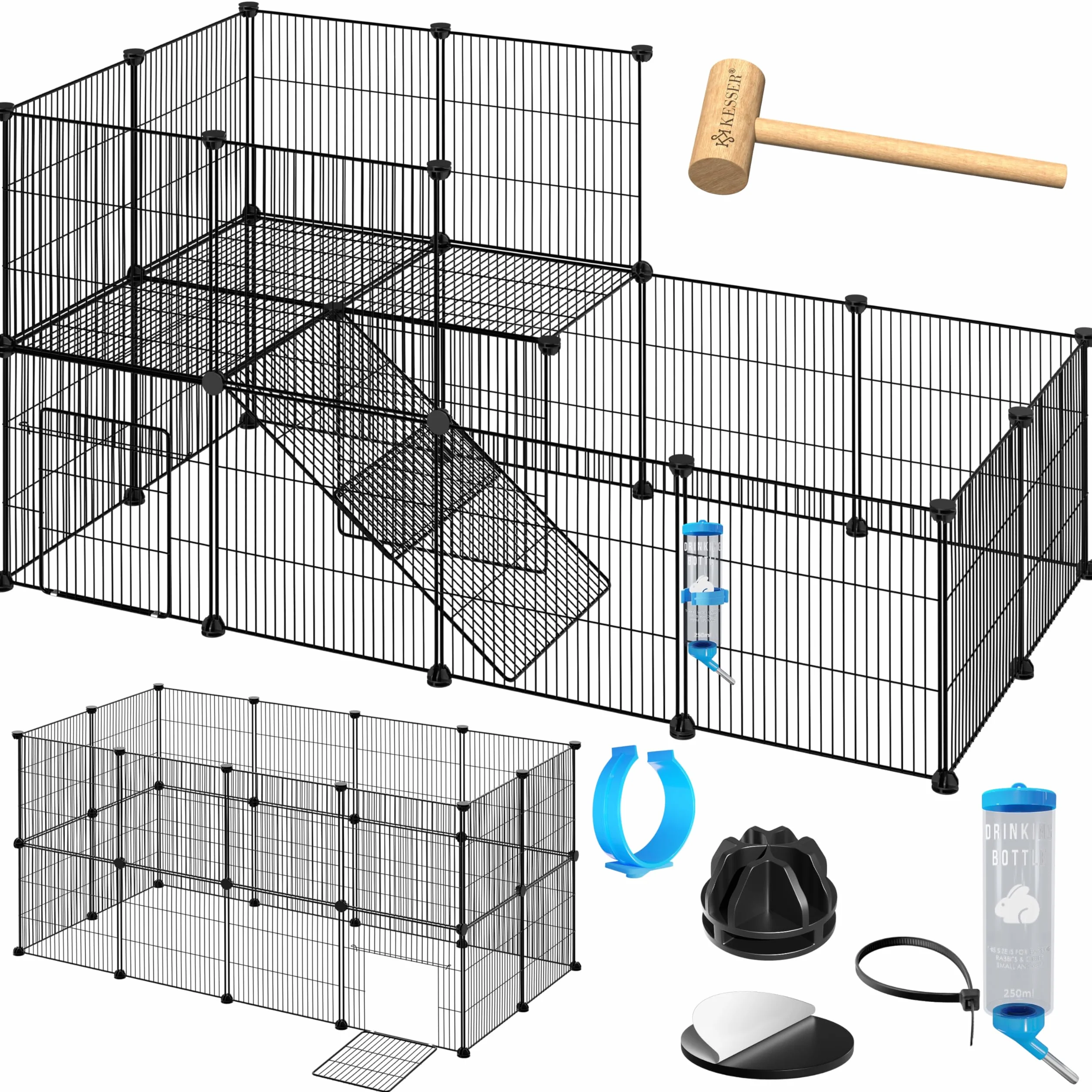 KESSER® Recinto per esterni per conigli in rete metallica XXL con porta - recinzione per piccoli animali - box per porcellini d'India - gabbia per piccoli animali - conigliera per interni ed esterni