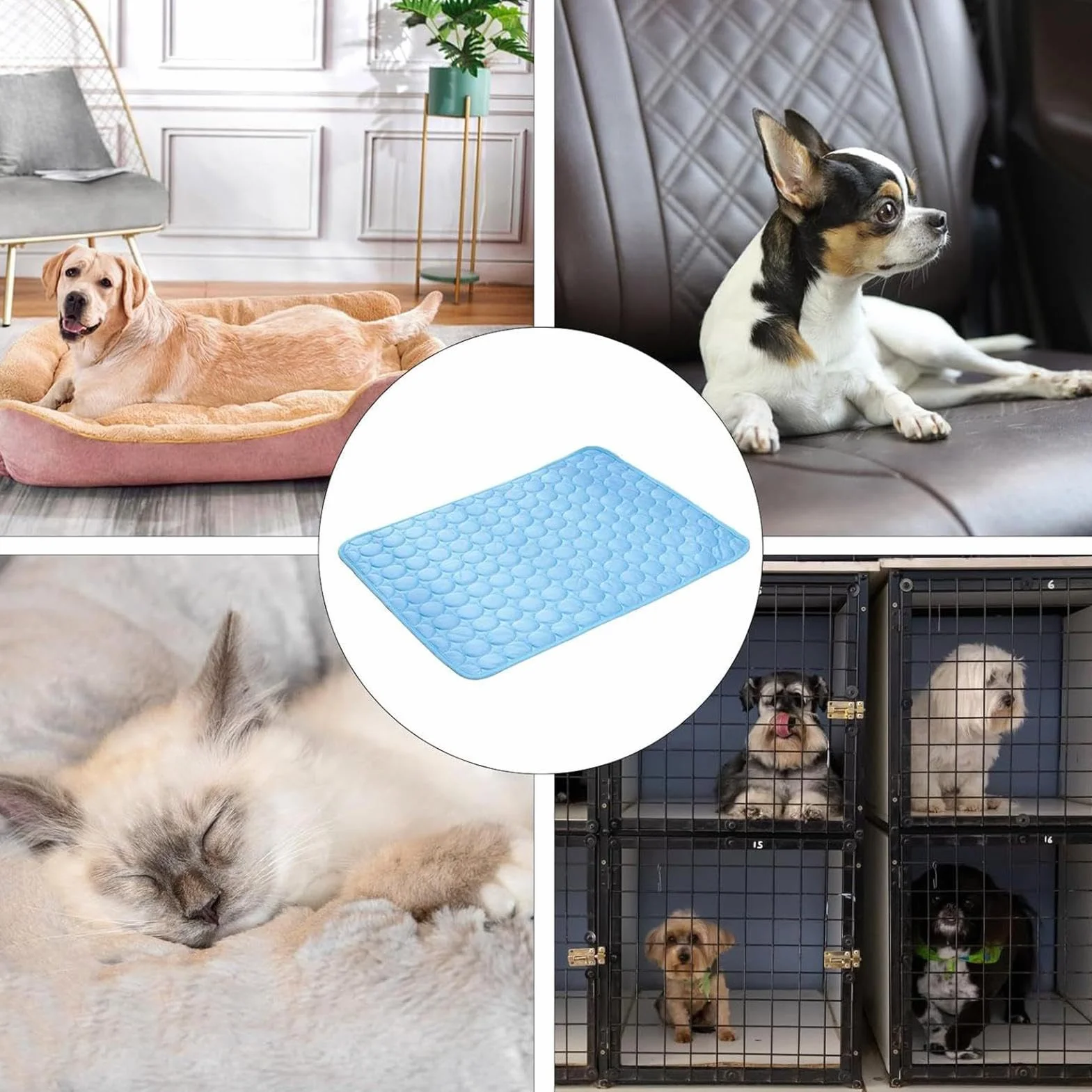Tappetino Refrigerante 30x40cm Seta Di Ghiaccio Per Cani Gatti, Adatto A Gabbie, Dissipazione Del Calore Portatile