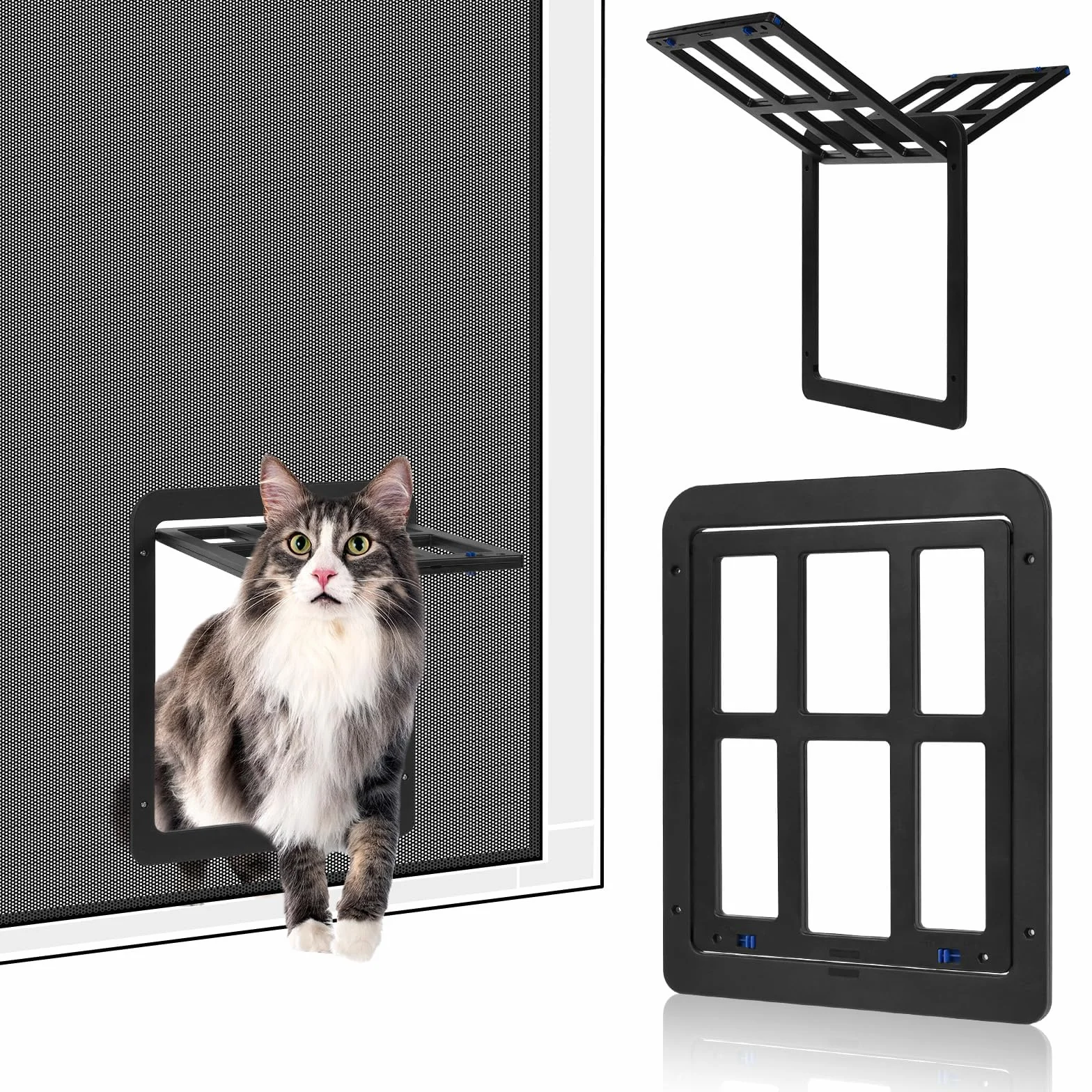 Porta Schermo per Animali Domestici 21x24,5 cm Chiusura Automatica con Serratura Magnetica