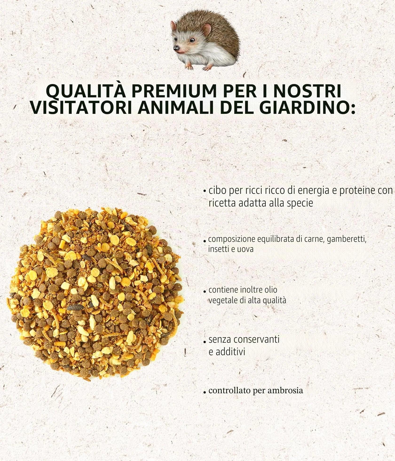 Dehner Natura Premium Cibo per Ricci, Cibo Completo per Ricci, Alimentazione Naturale e Adatta, 1,5 kg