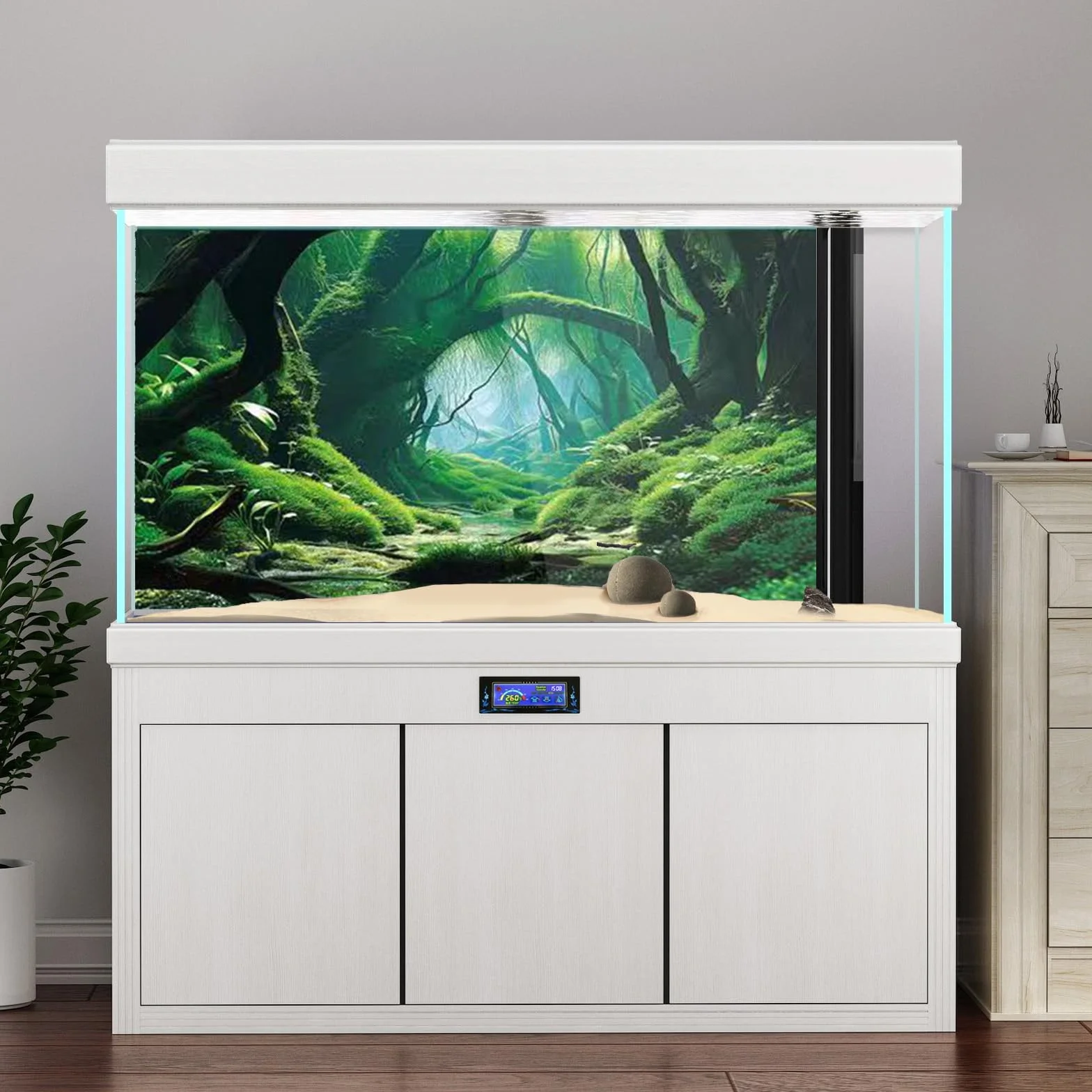 Sfondo naturale per acquario, sfondo per acquario, adesivi per acquario boutique, 30 cm, 40 cm, 50 cm, 60 cm, 80 cm (grotta-4, 30 * 70 cm)