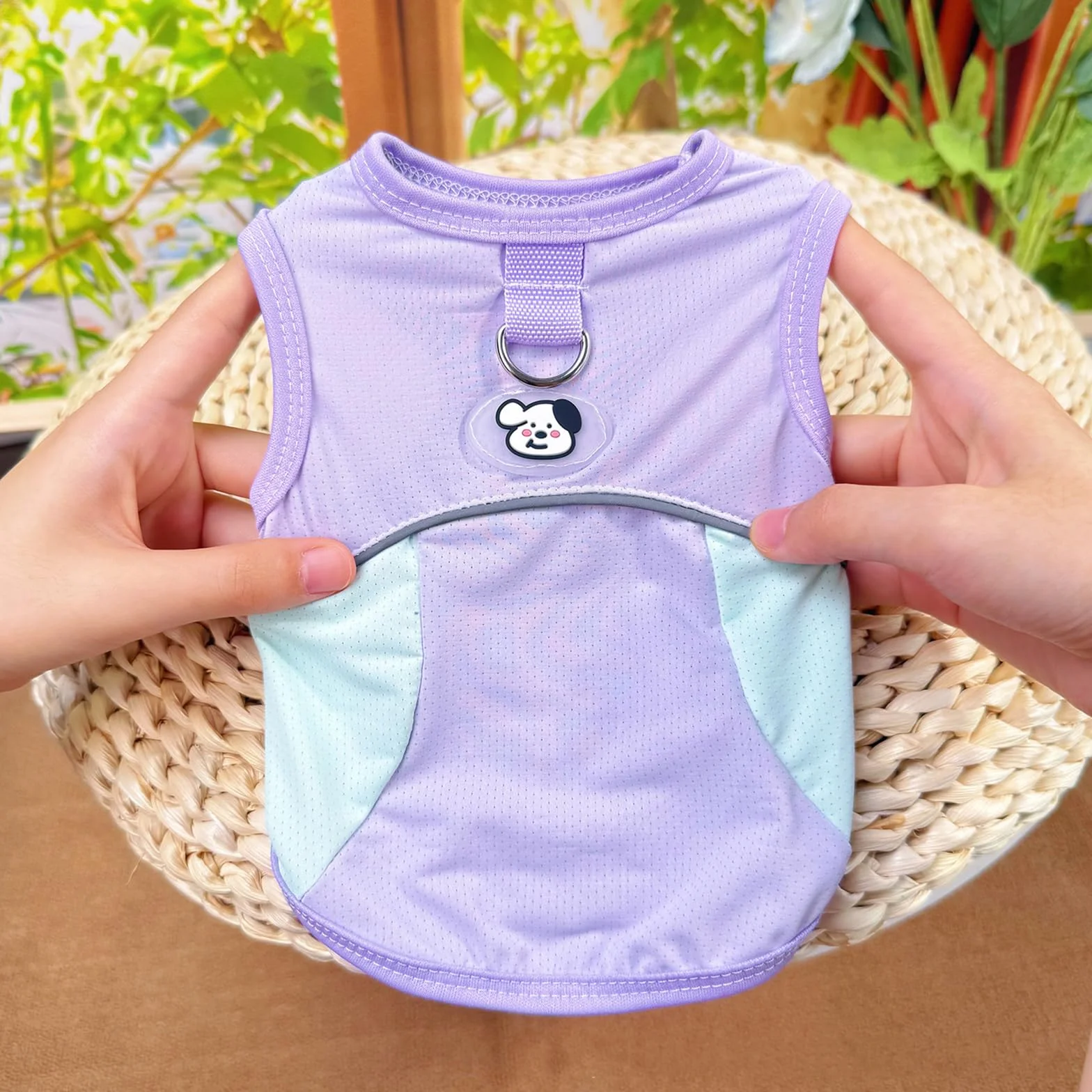 Giubbotto di Raffreddamento per Cani Taglia Media Piccola, Gilet Rinfrescante M Viola Blu, Protezione Solare per Animali Domestici