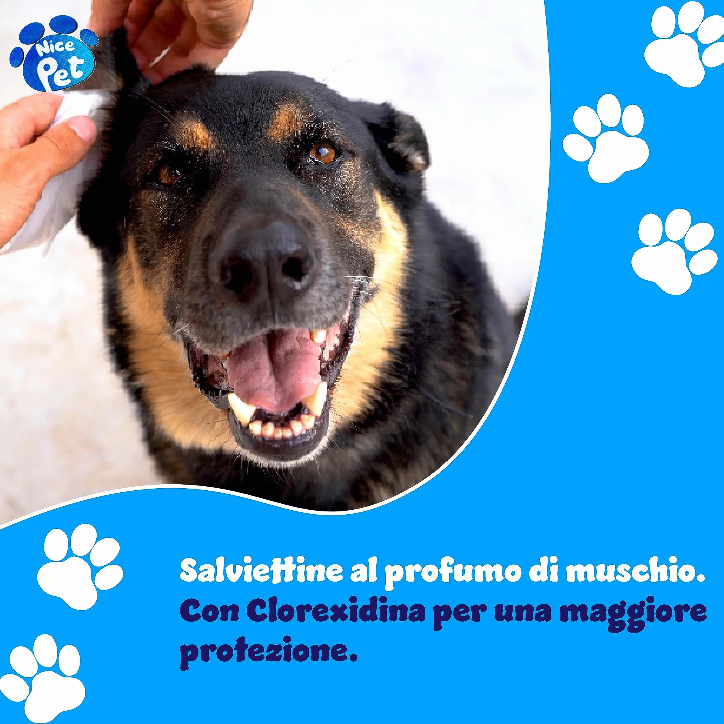 Nice Pet Salviette Multiuso Detergenti Igienizzanti per Cani e Gatti 100 Salviette Umidificate