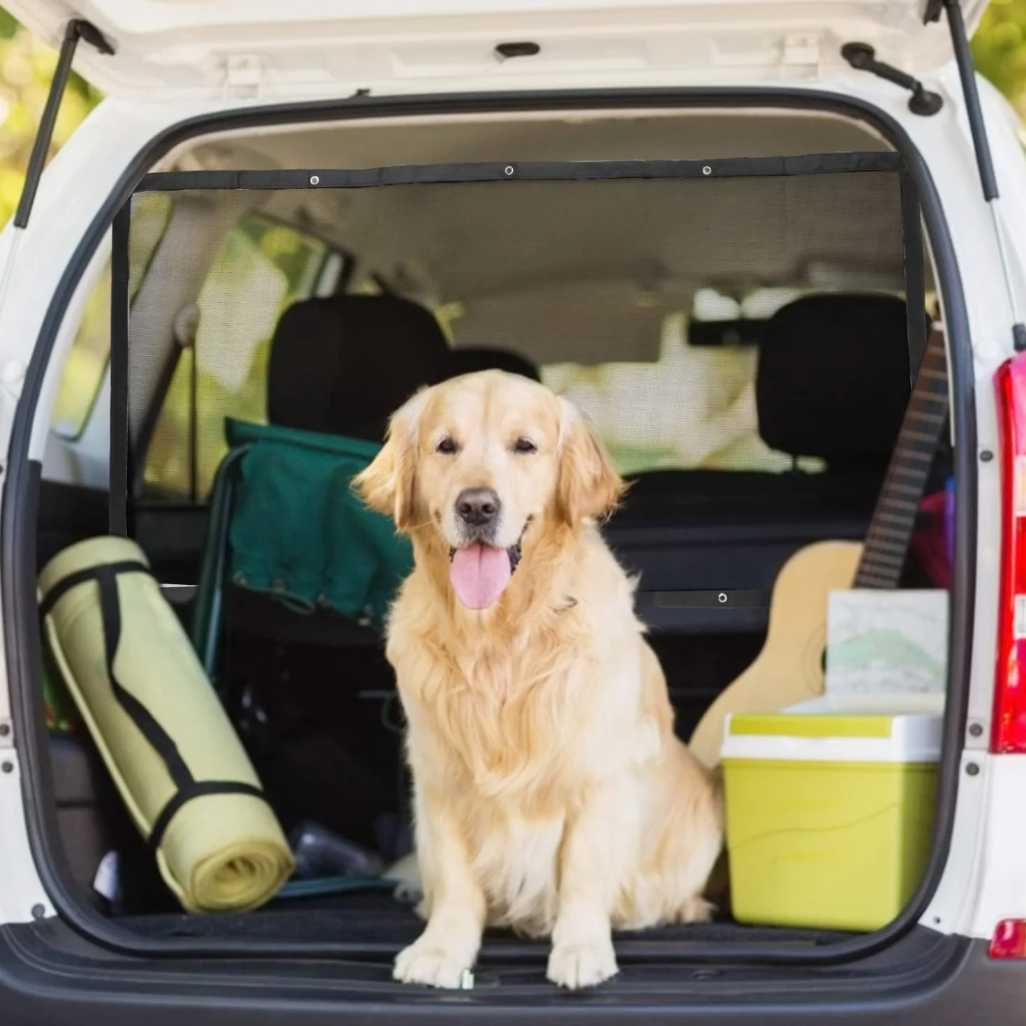 Nobleza Rete Divisoria Auto per Cani, Barriera di Sicurezza tra Sedili, Universale 115x62 cm, Facile da Montare, Rete di Protezione per Viaggio con Animali Domestici