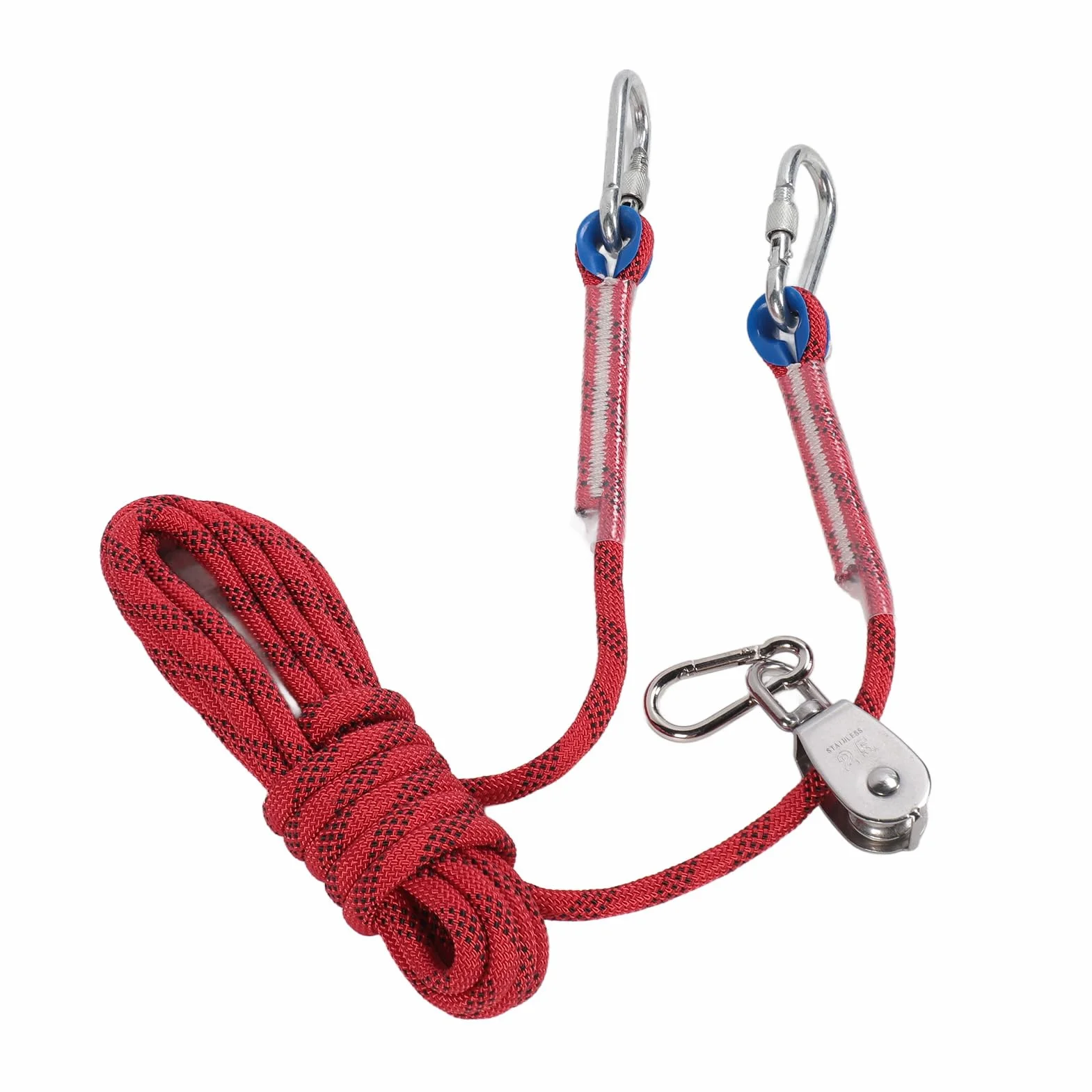 Cavo per Corridore per Cani, di Carrucole con Rotazione a 360 Gradi da 16,4 Piedi di Carrello Portatile Cavo Riflettente per Cani per Esterno per Campeggio (rosso)