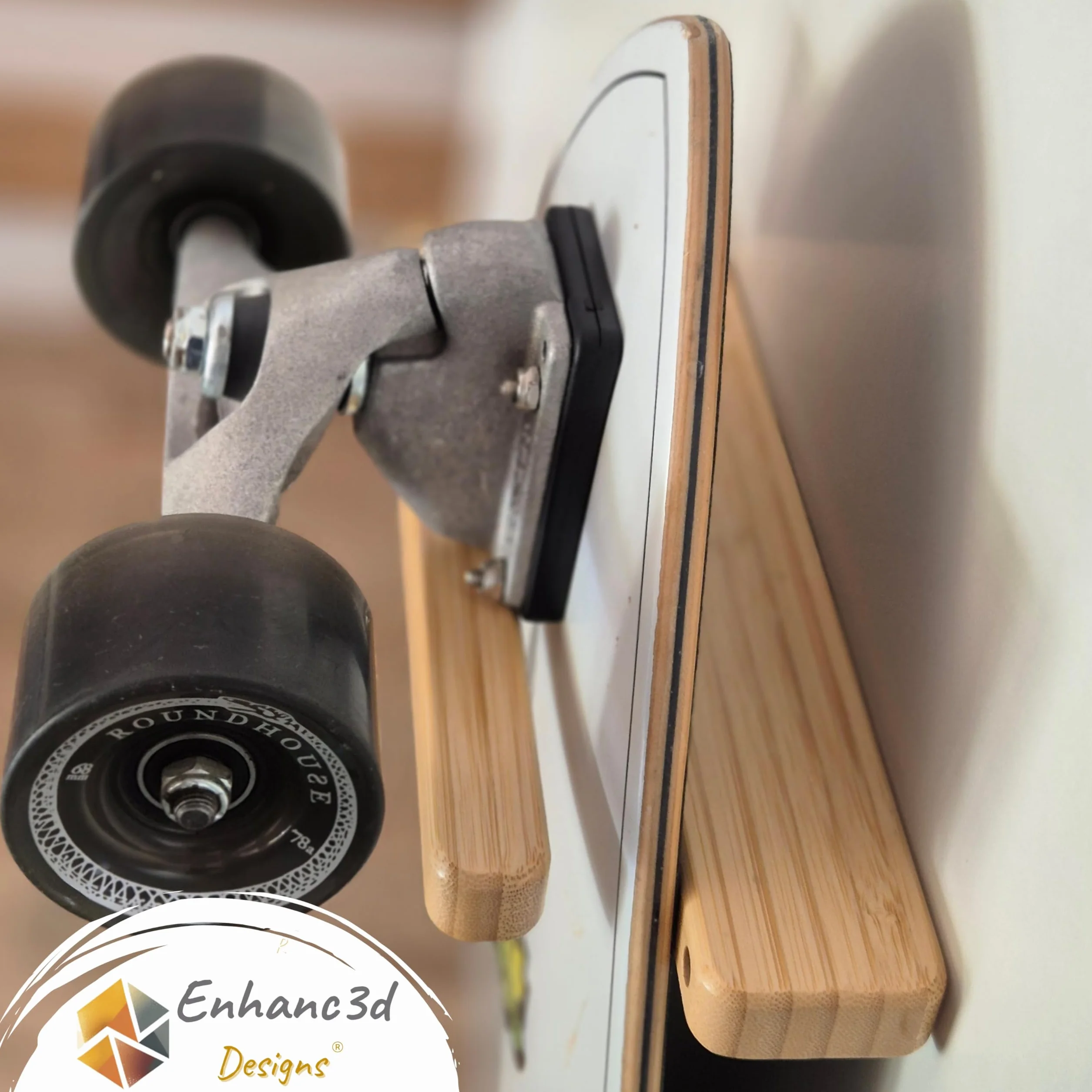 Supporto verticale per skateboard in legno di bambù, gancio da parete, longboard
