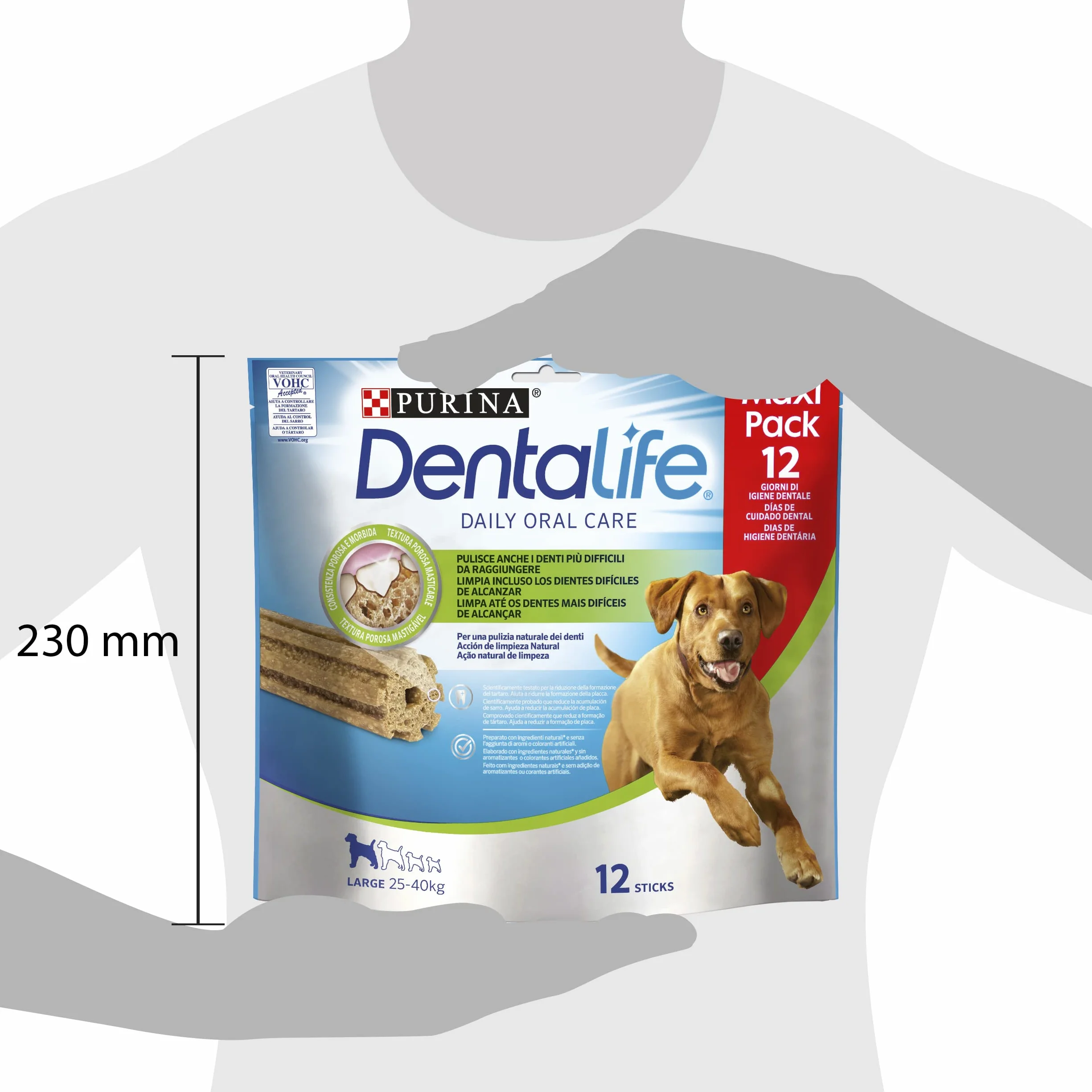 PURINA DENTALIFE Daily Oral Care Snack per l'Igiene Orale per Cani Adulti Stick con Pollo 5 Confezioni da 426g