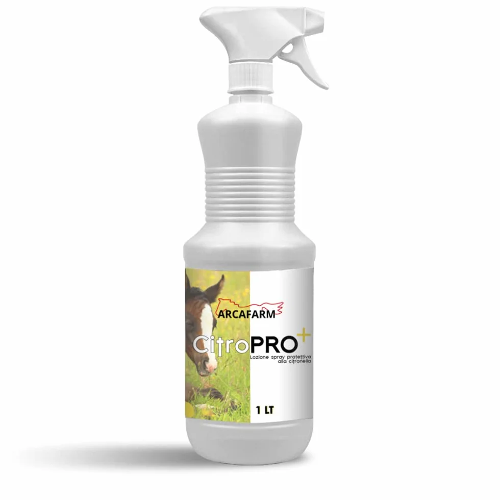 Repellente Naturale Spray alla Citronella per Cavalli 1 lt Citropro, anti Parassiti Mosche Tafani Zanzare Flebotomi Zecche, Protezione Lunga Durata, Lozione per Insetti Molesti, 100% Made in Italy