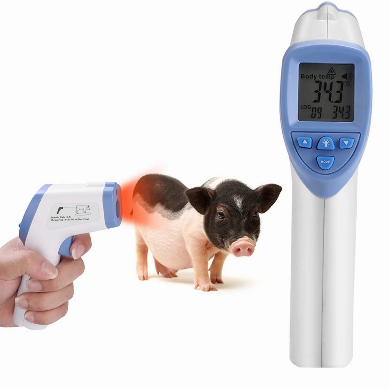 Termometro a Infrarossi Veterinario Ad Alta Precisione, Termometro per Animali per Cani, Pecore, Maiali, per Cani Ad Alta Precisione, Misuratore di Temperatura a
