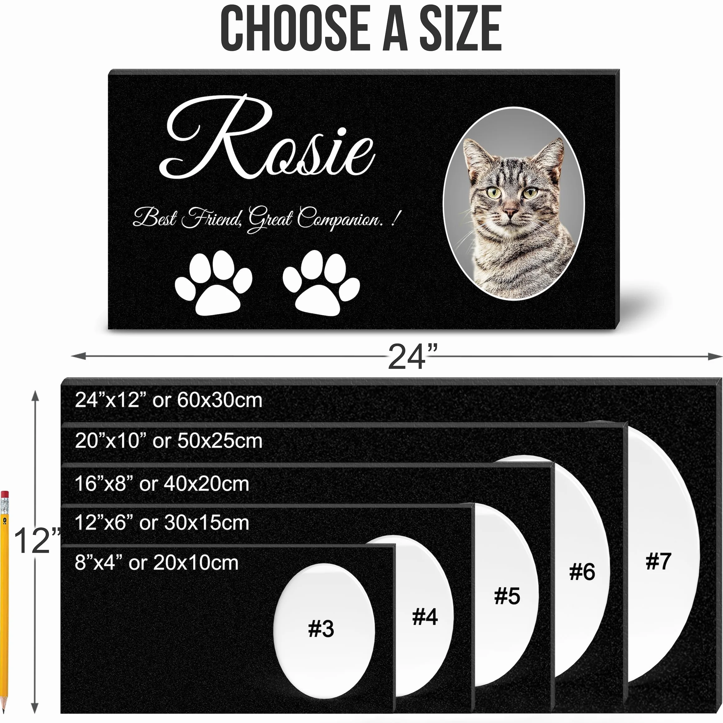 ADFSTONE Targhe Commemorative Personalizzate per Tombe di Lapide per Animali Domestici Cane Gatto Pietra Tombale Personalizzata Mini Tombali