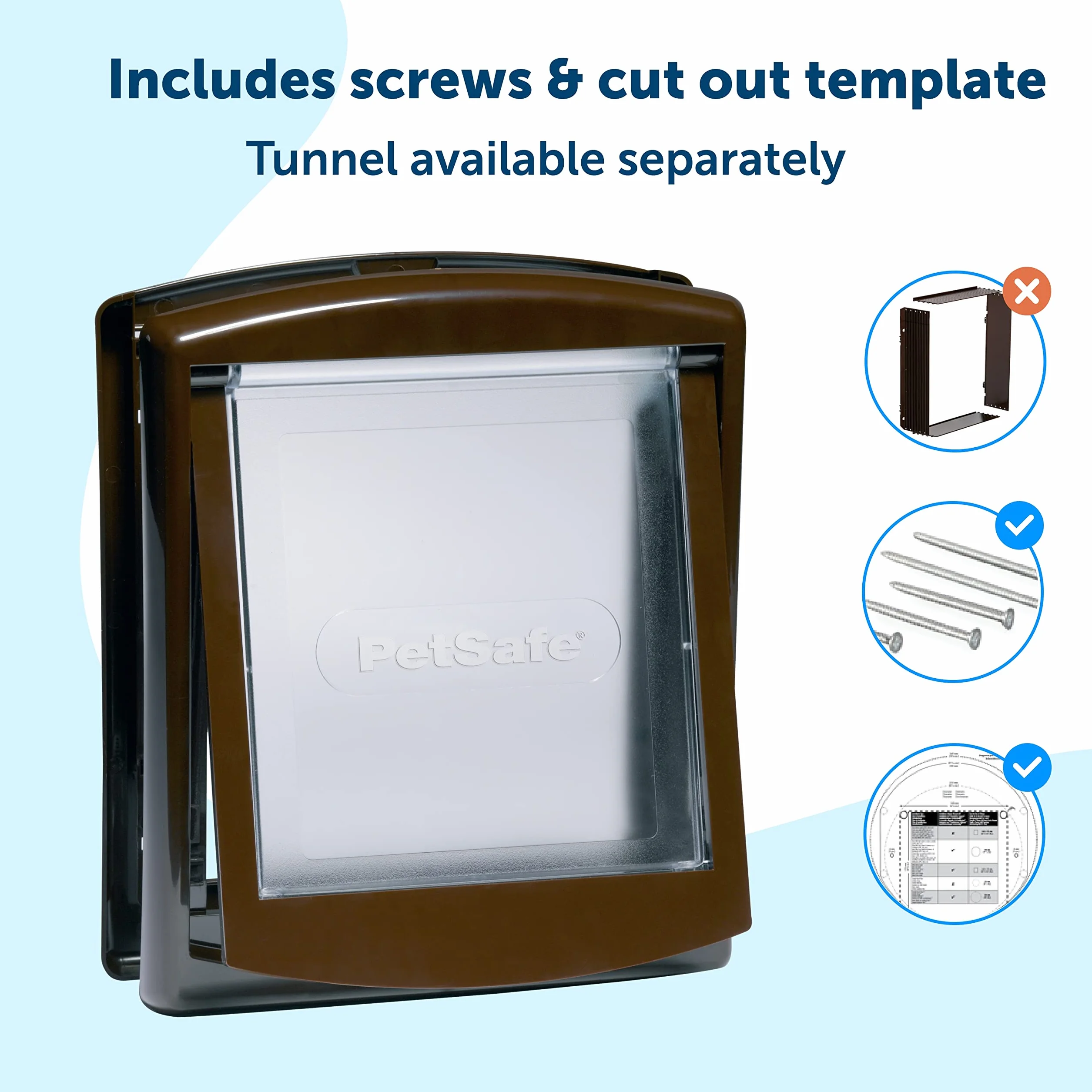 PetSafe Staywell Porta per Animali Domestici a 2 Vie, Installazione Rapida, Piccola Bianca