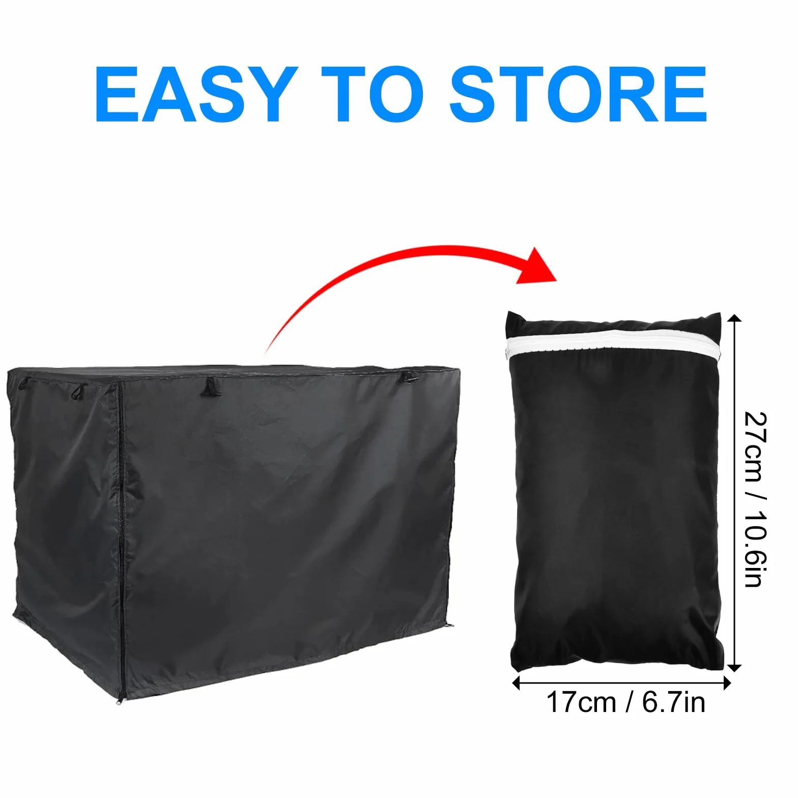 PET Copertura per Gabbia per Cani Antivento Tessuto Oxford 210D Nero 36in
