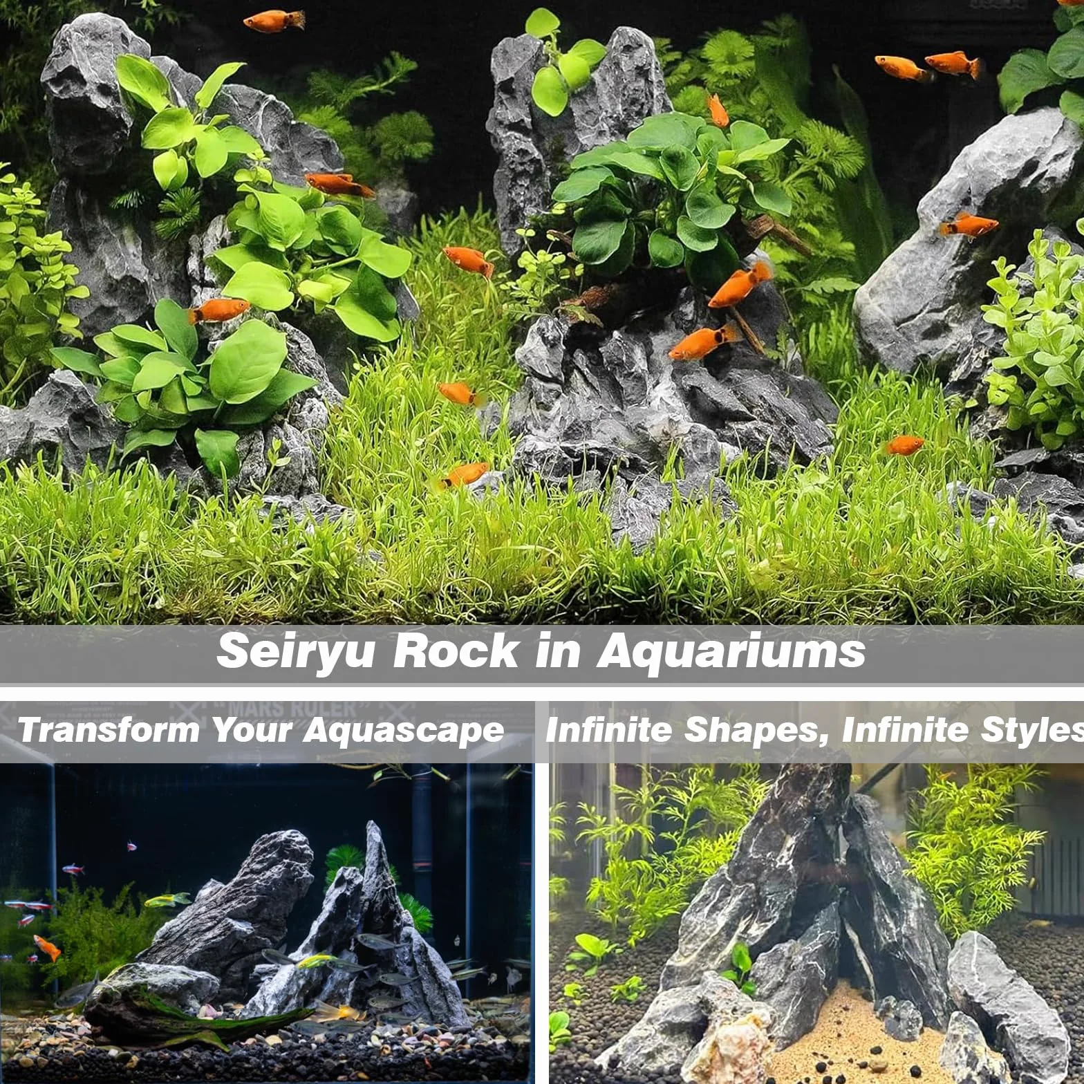 Unocho Rocce Seiryu 5kg Pietre Naturali Dragon Stone per Acquari Aquascaping Decorazione Acquario Paesaggio Modello Giardino in Miniatura(7,5-20 cm)