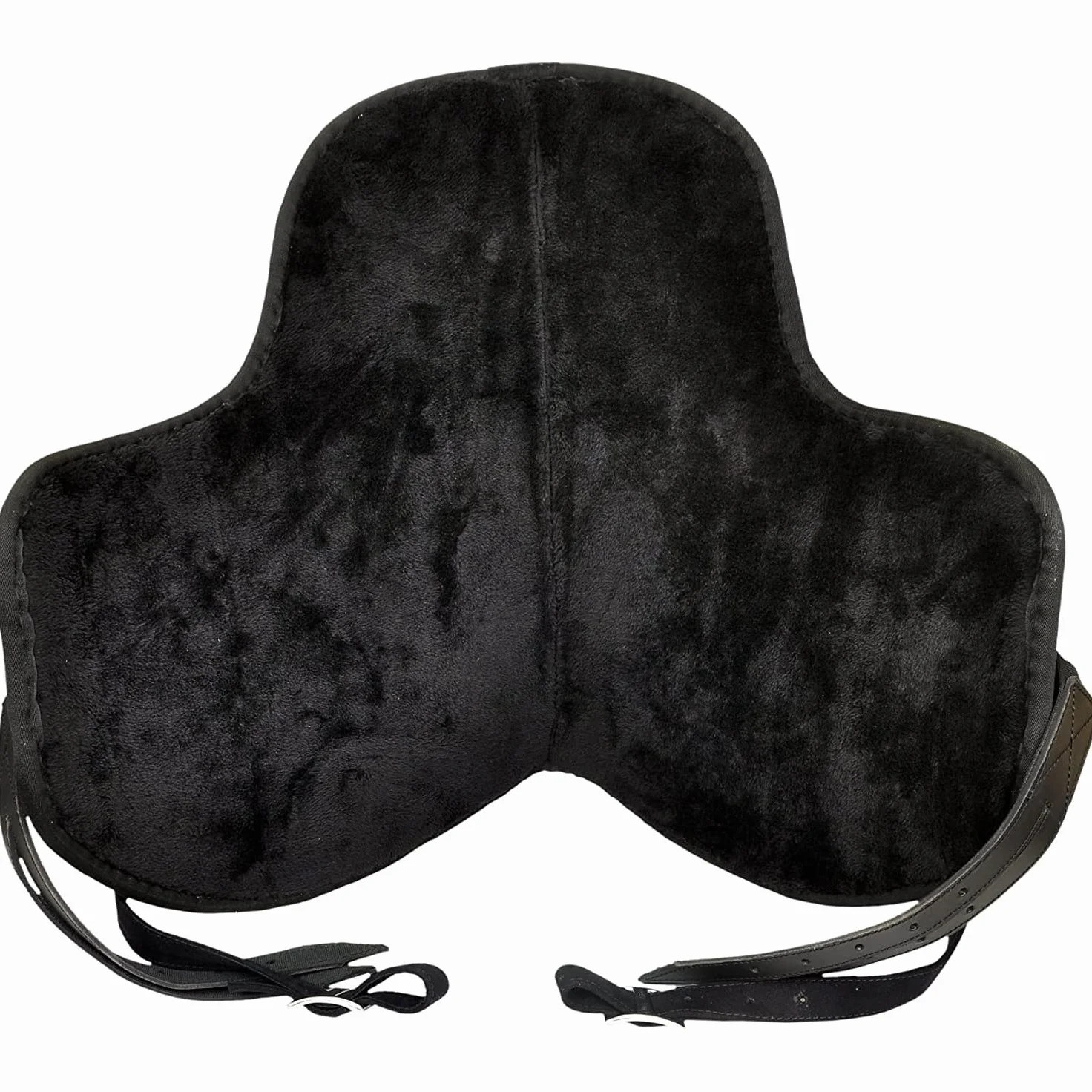 Sella per cavallo inglese in pelle per tutti gli usi, set di finimenti per cavalli da 12" a 18" Black (43cm Seat)