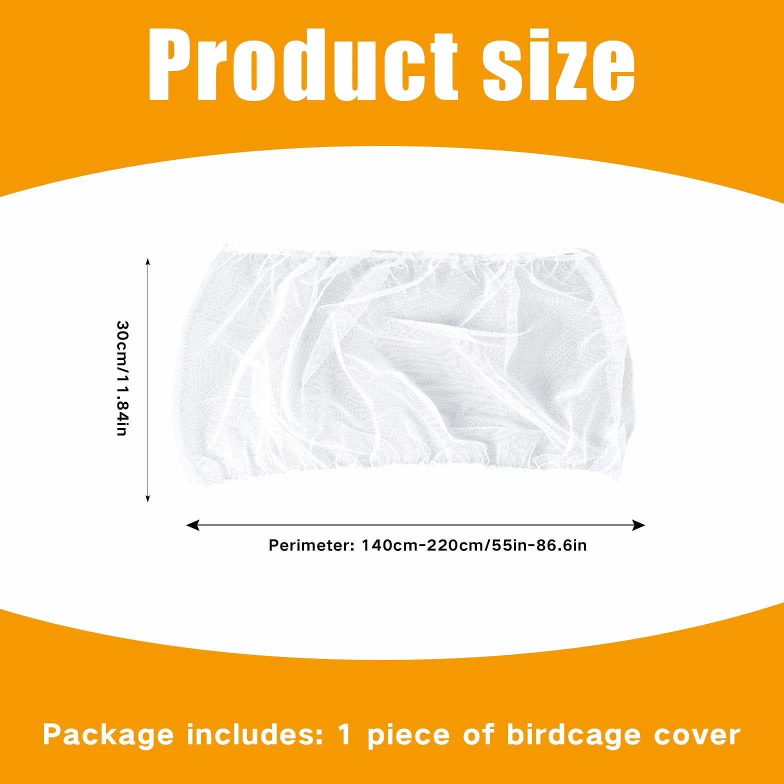 Leikedun Copertura per Gabbia Uccelli Rete Gabbia Uccelli Gonna Estensibile Regolabile 140-220cm Bianco