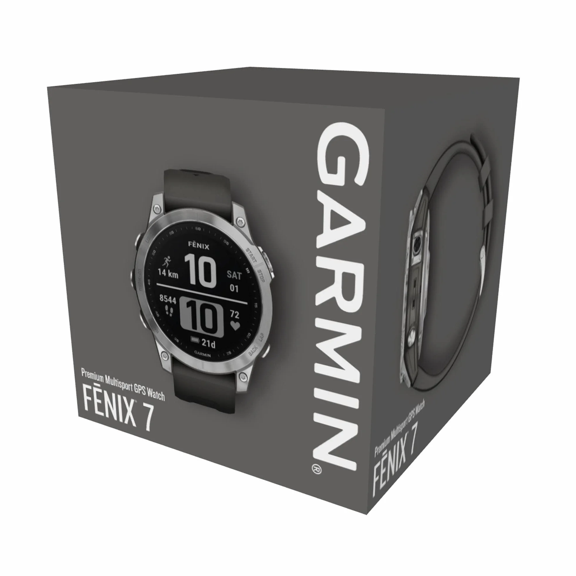 Garmin fēnix 7, Smartwatch, 47mm, Display 1,3", Touchscreen, +30 Sport, GNSS multi-band, Cardio, SpO2, Mappe, Musica, Garmin Pay, Autonomia 18 giorni (Silver & Graphite)
