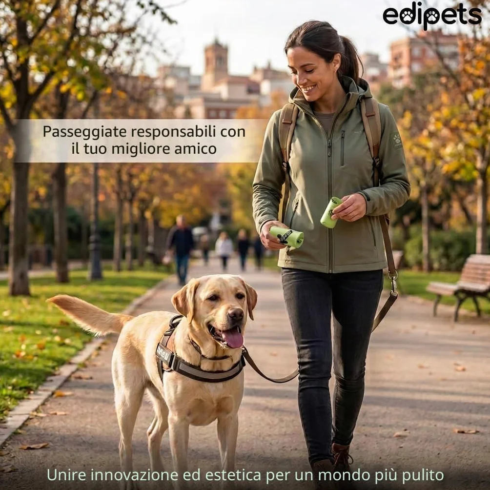 Edipets Sacchetti Cane Biodegradabili 540 pezzi Extra Spesso a prova di Perdite non Profumati