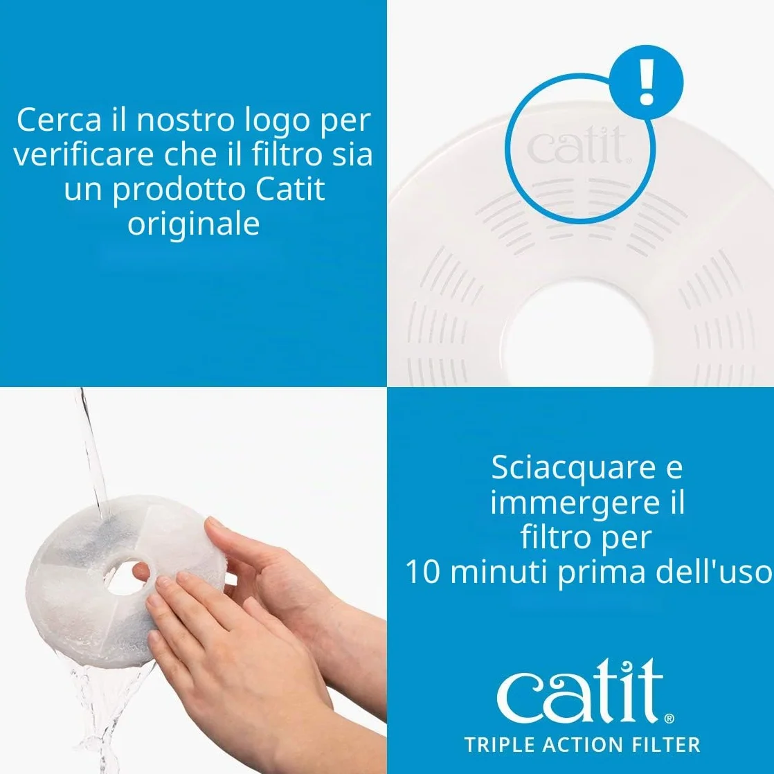 Catit Triple Action Set Filtri per Fontanelle - 5 Pezzi