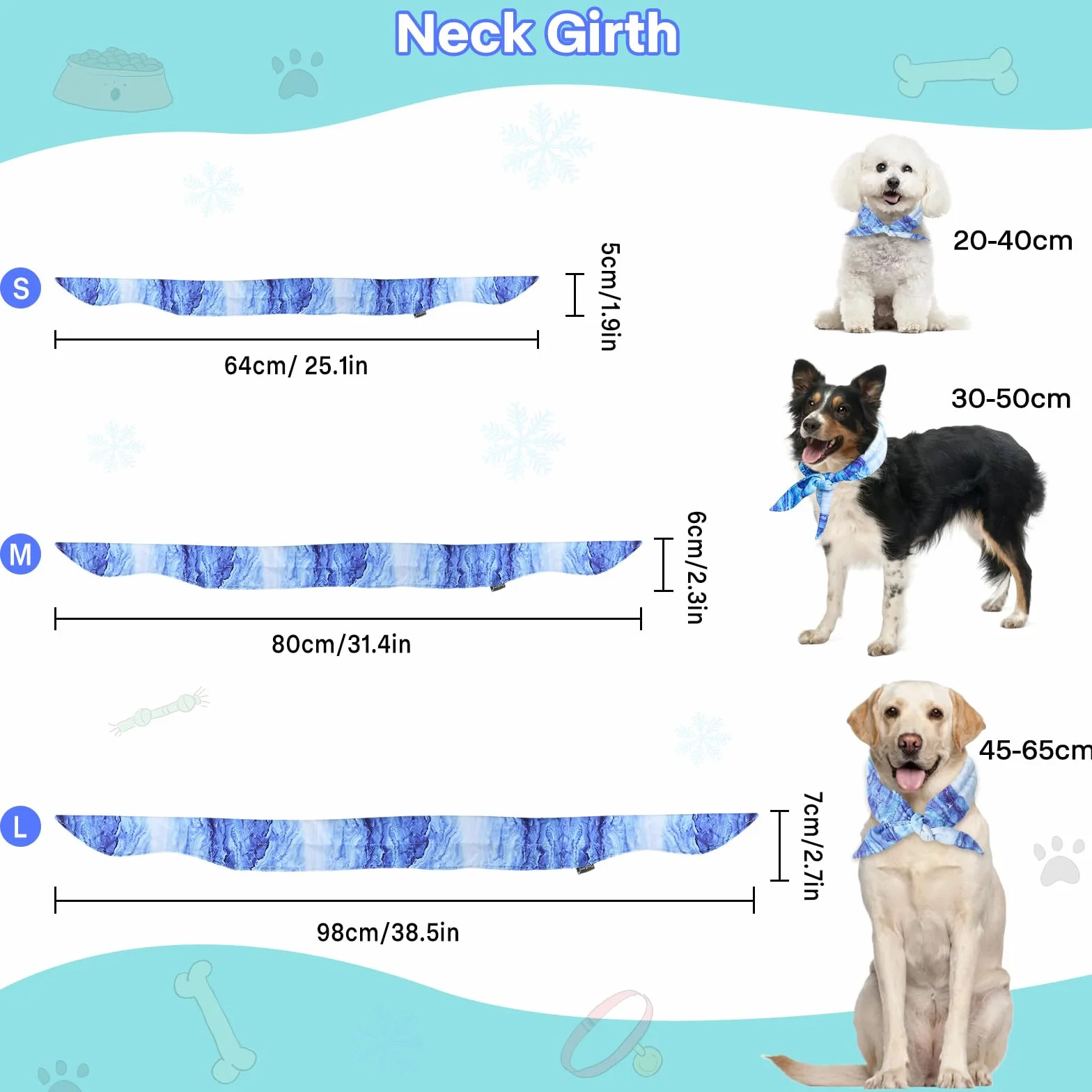Collare di Raffreddamento per Cani, Bandana Rinfrescante, Traspirante, Taglia M
