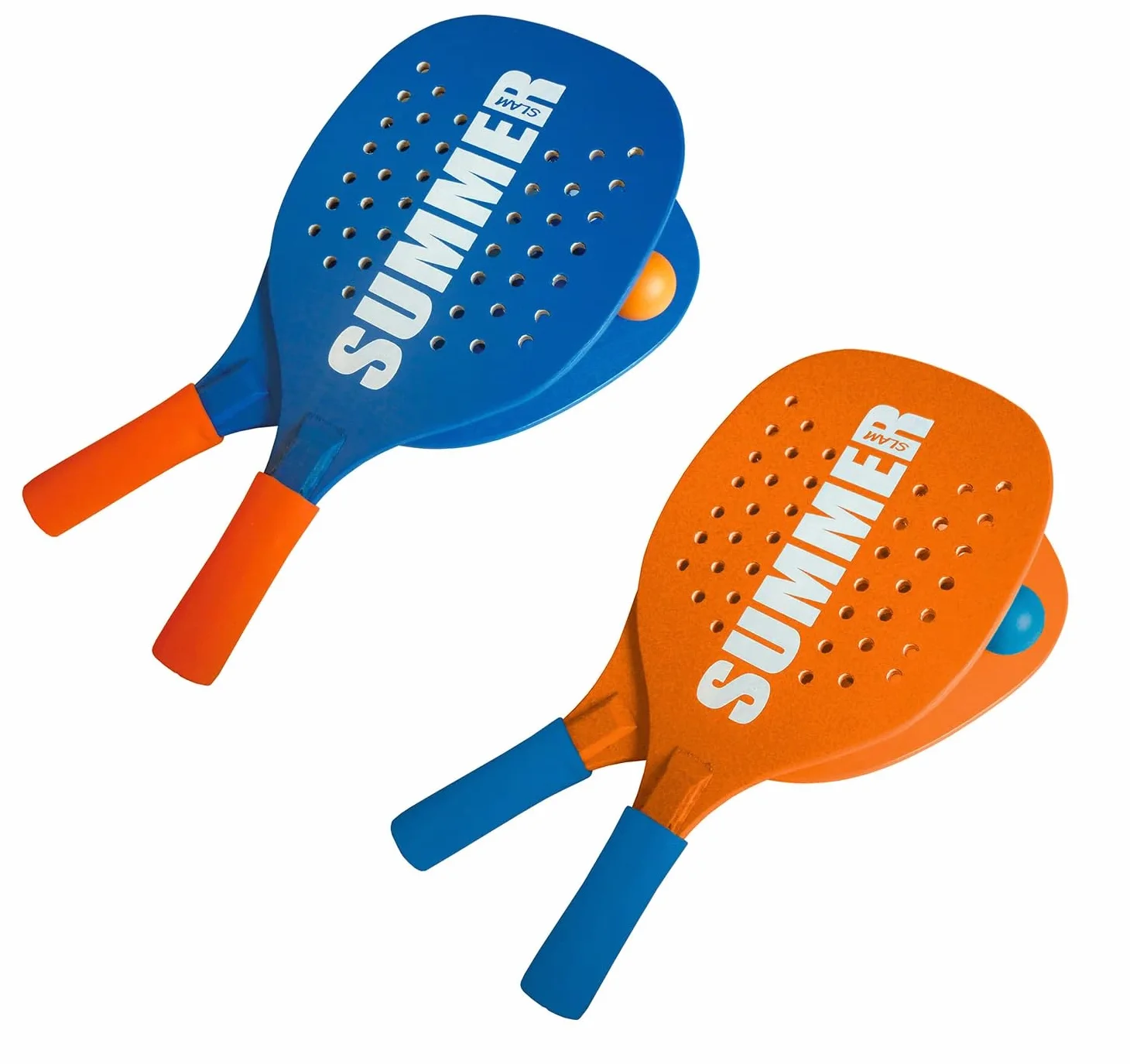 Coppia Racchette da Spiaggia Summer Padel Beach Tennis Set Legno Mare Giardino