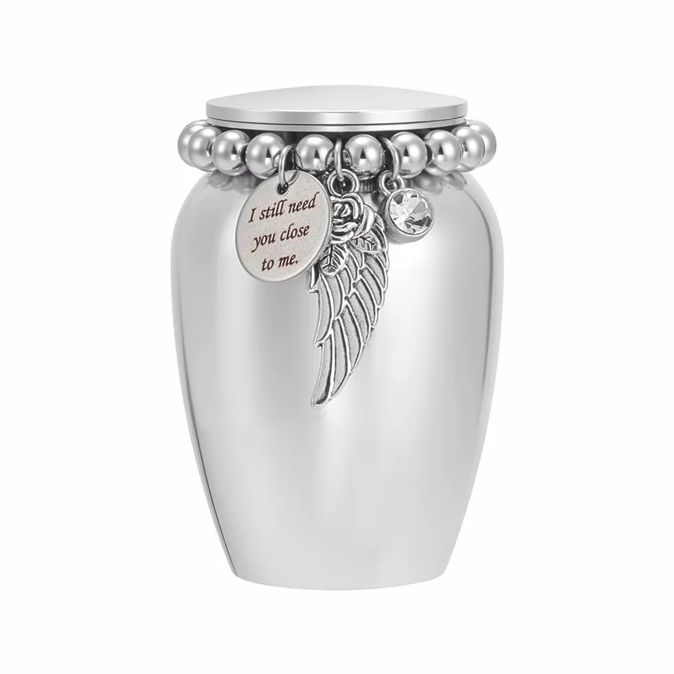 UNICRAFTALE Piccola Urna Per Persone 2.95 (5) cm Metallo Porta Cenere Memoriale Mini Contenitore Per Donne E Uomini Ornamentali Urna Funerale In Alluminio Per Cenere