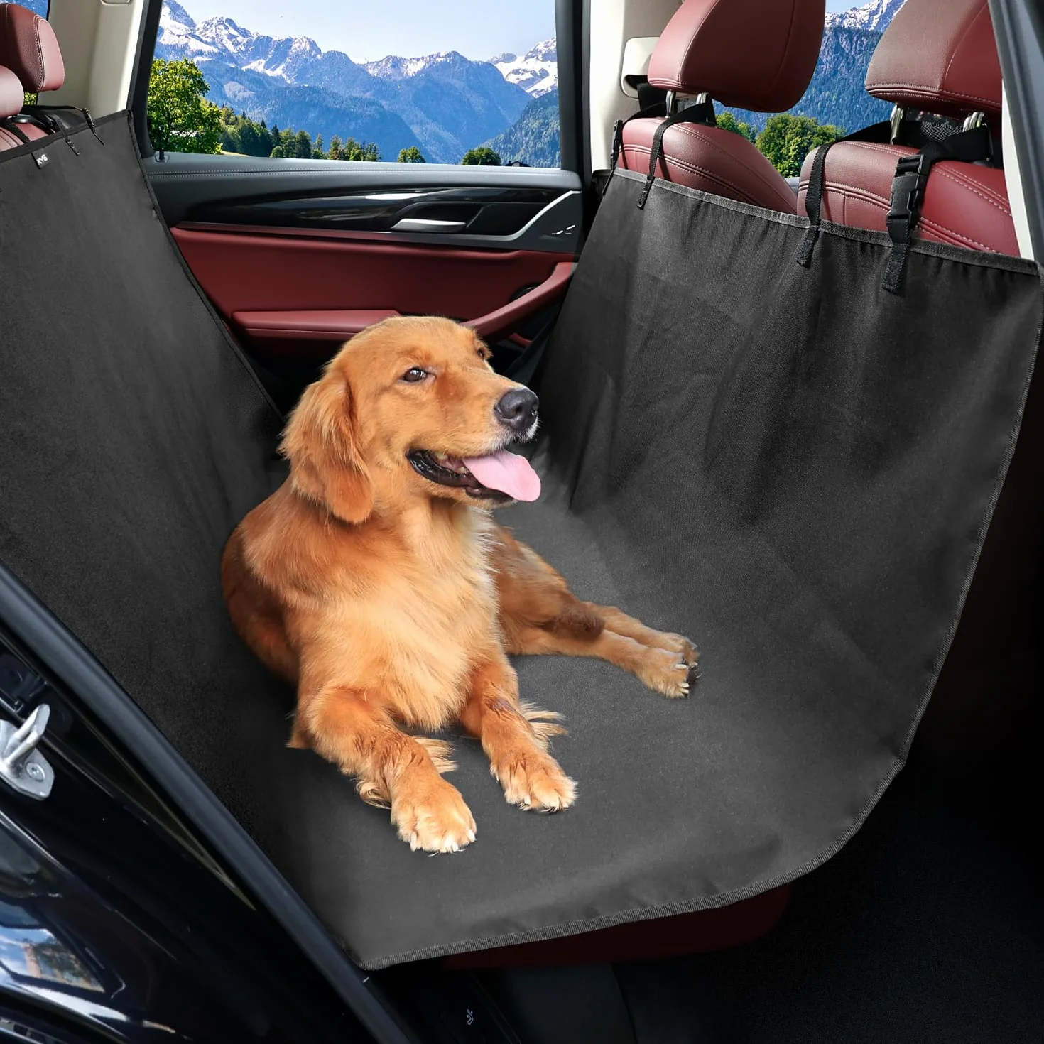 KYG Coprisedile Auto per Cani, 600D Oxford Impermeabile Antiscivolo e AntiGraffio, Coprisedile Posteriore Auto Universale, 146 * 146cm