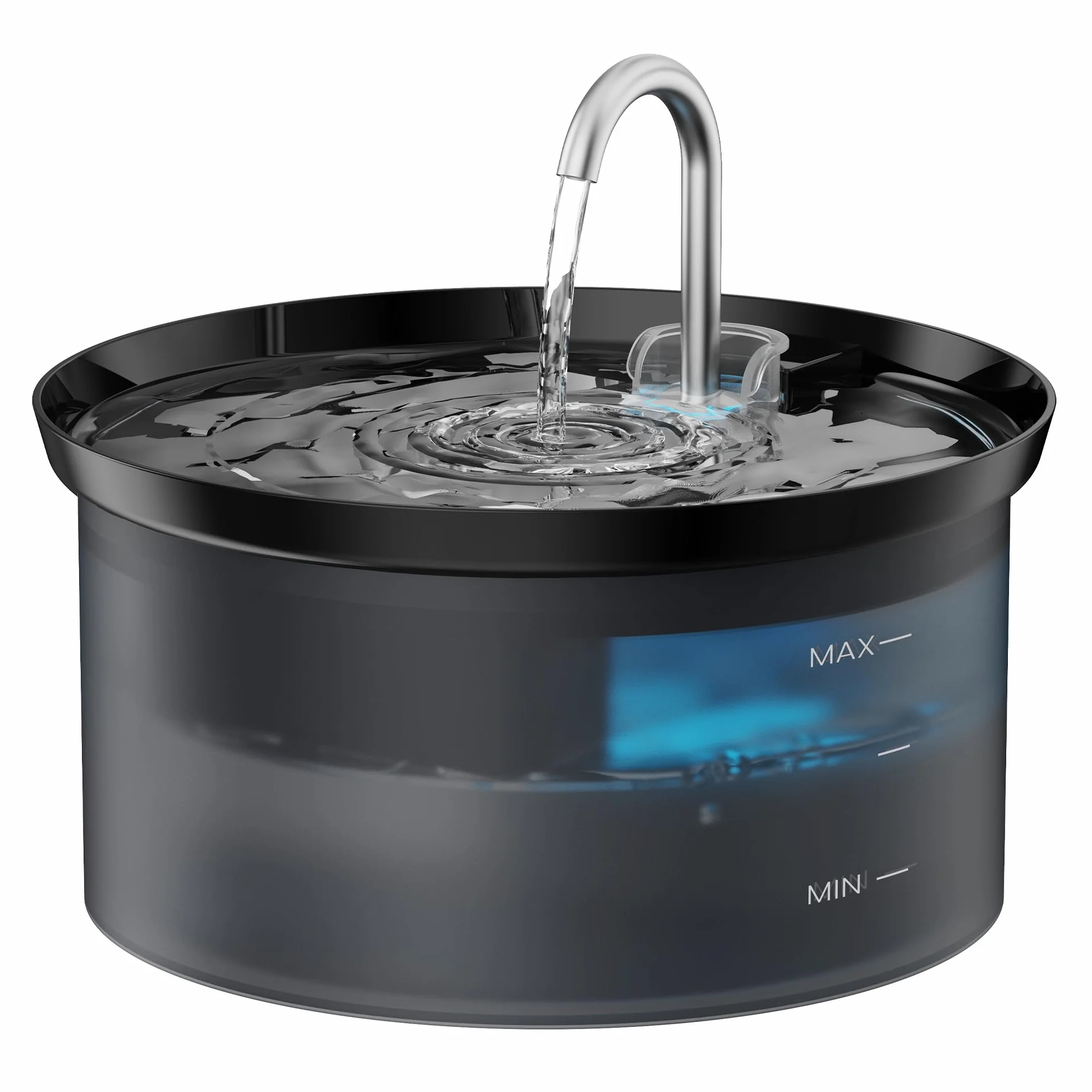 Fontanella per Gatti: Fontana per Gatto d'acqua per Animali Domestici con Pompa Ultra Silenziosa, Filtro a Carbone Attivo Mantenendo l'acqua Pulita, Capacità 2,5L, Design del Rubinetto