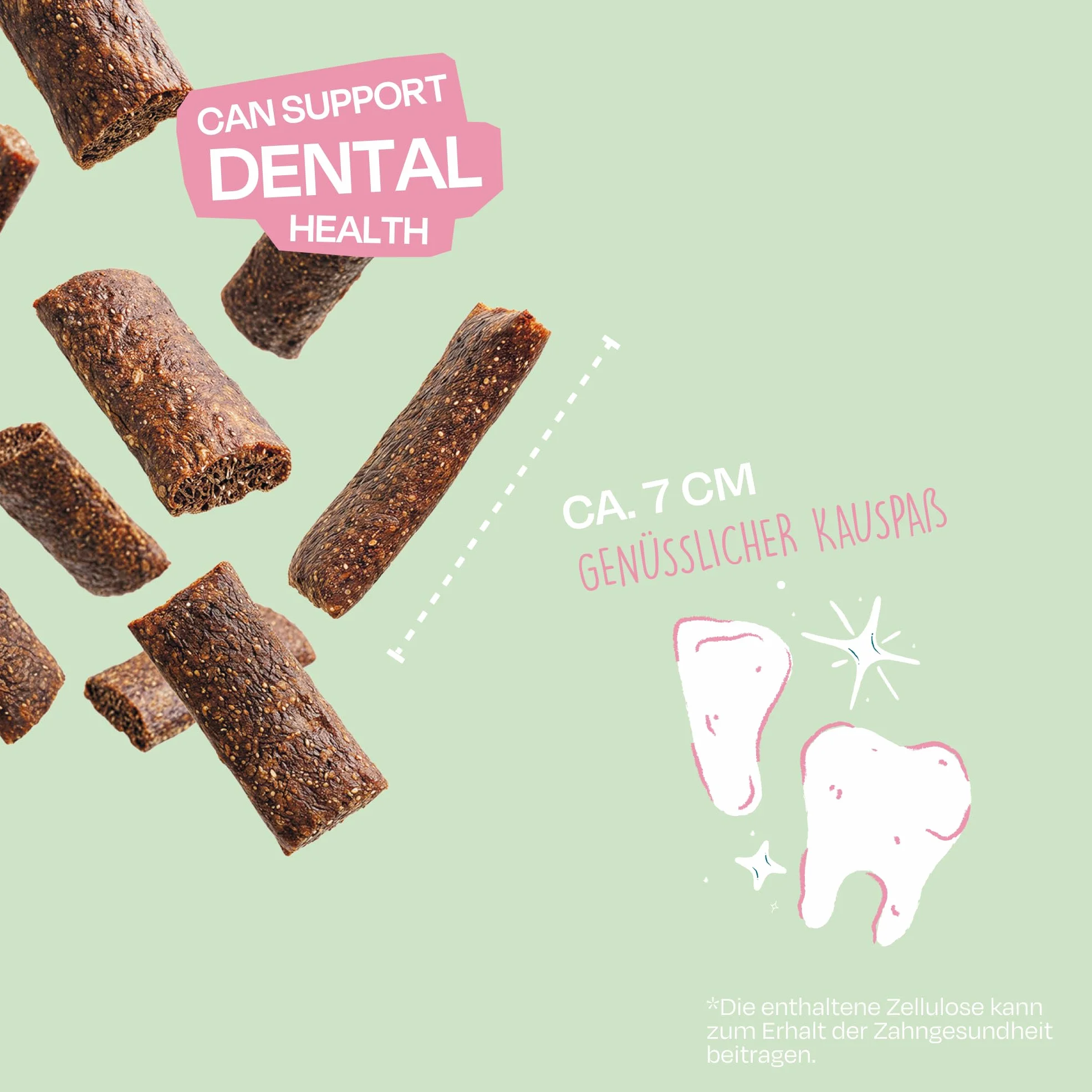 VEGDOG Dentals Bastoncini Masticabili Ipoallergenici per Cani (7 x 120 g) | Snack Povero di Grassi per Denti Sani | Cura Dentale per Allergici con Patate e Tapioca