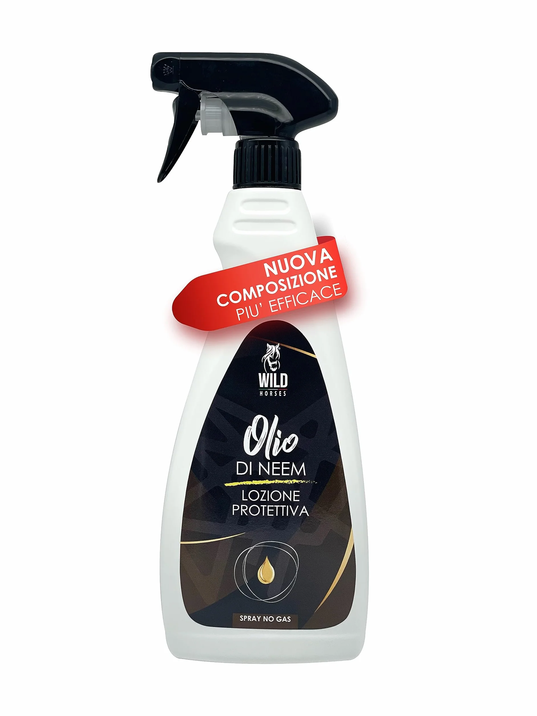Olio di Neem Lozione Spray Repellente Zanzare Antiparassitario per Cavalli 100% Naturale 500ml Made in Italy