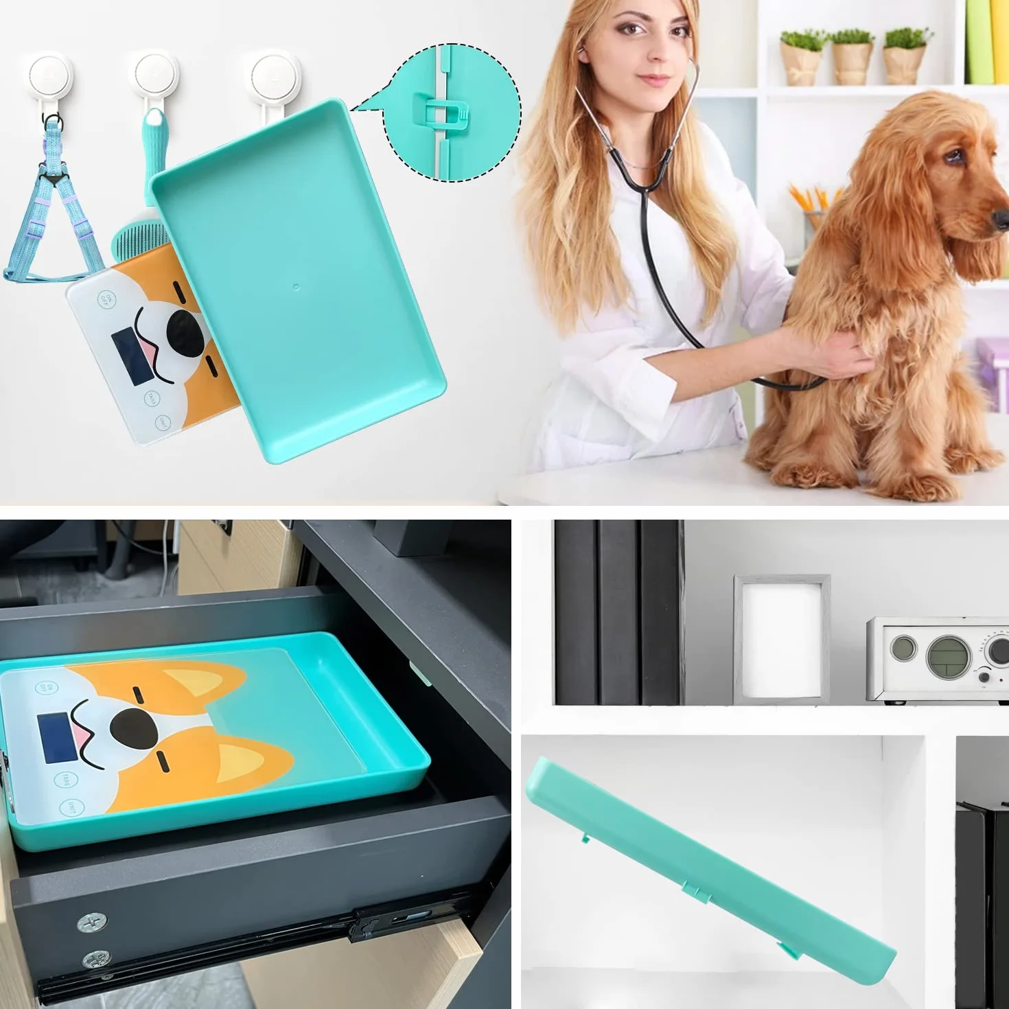 Digitale Mini-Haustierwaage für Neugeborene und Kleintiere, Präzisions-Grammwaage zum Wiegen, Genauigkeit von 0,03 oz, Kapazität von 33 lbs, fünf Einheiten umschaltbar, blau