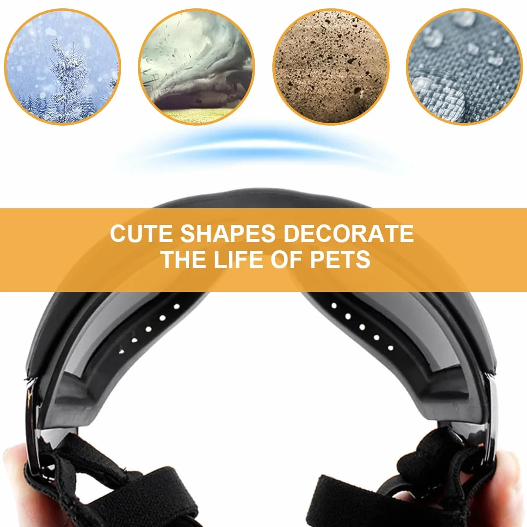 Occhiali per Cani Impermeabili con Protezione UV e Fascia Elastica Regolabile per Cani di Taglia Medio-Grande