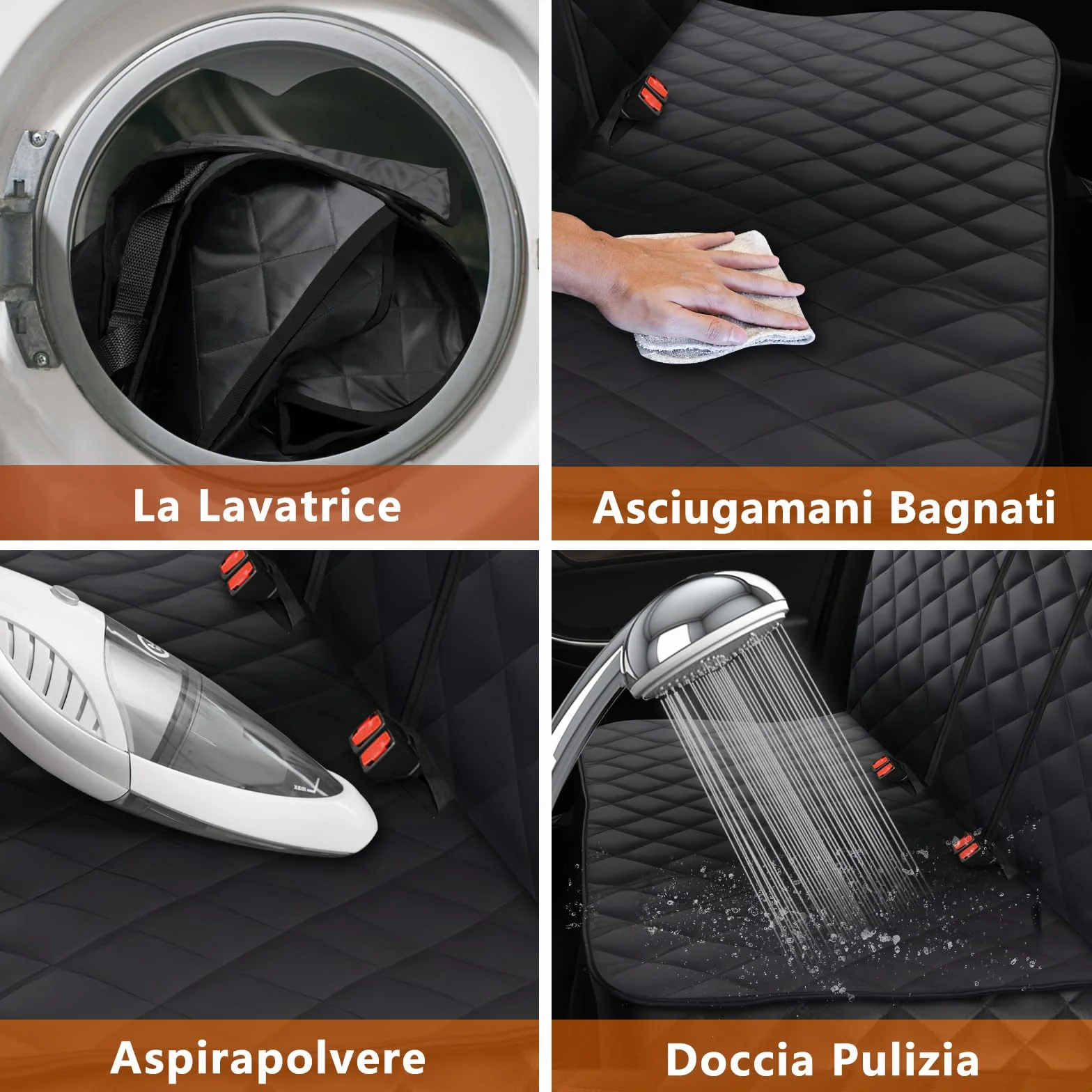 Alfheim Coprisedili Auto per Cani, Impermeabili e Antiscivolo Resistenti ai Graffi Protezione per Sedile Posteriore Lavabile, Universale per Auto Camion SUV (Nero)