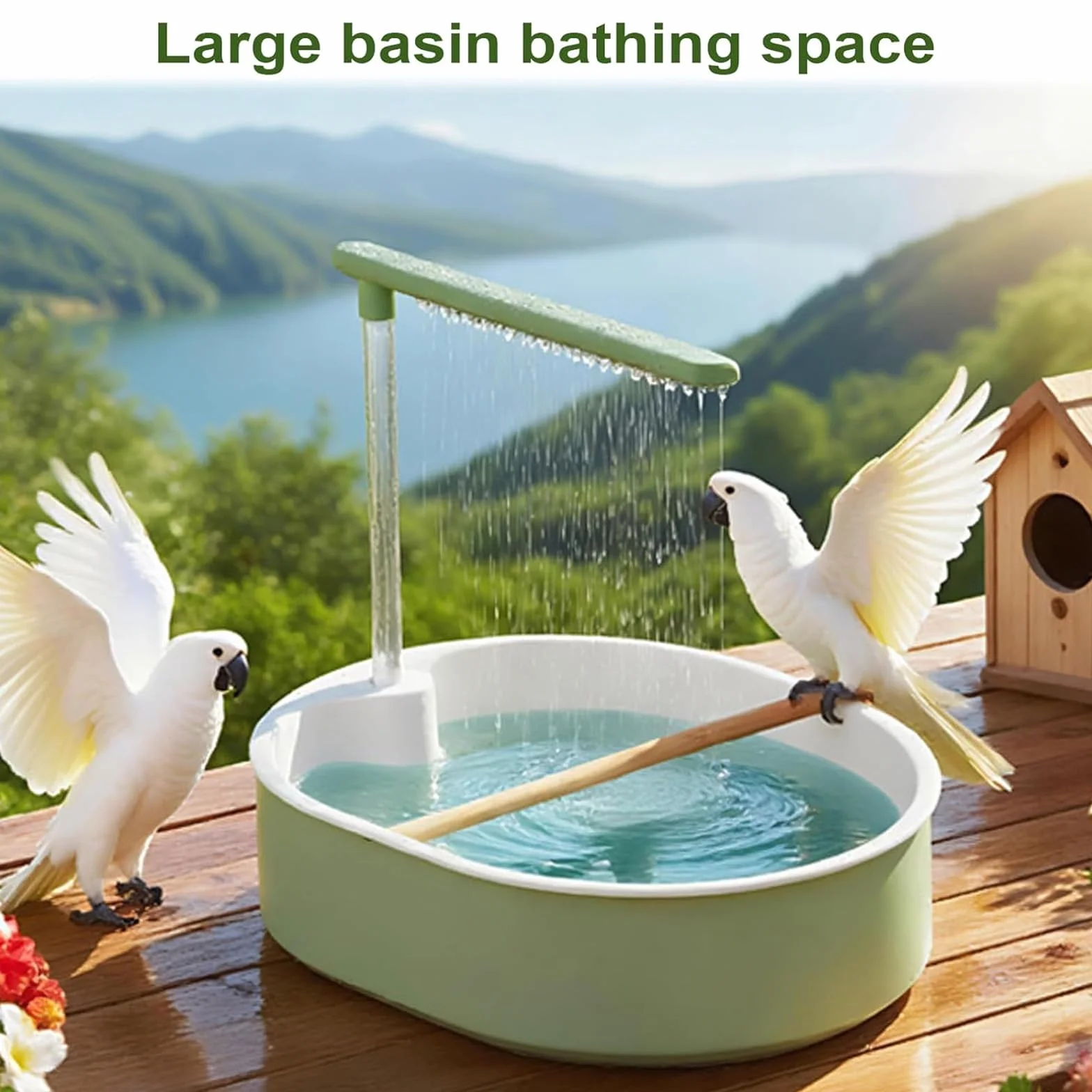 Vasca da Bagno Automatica per Pappagalli Uccello