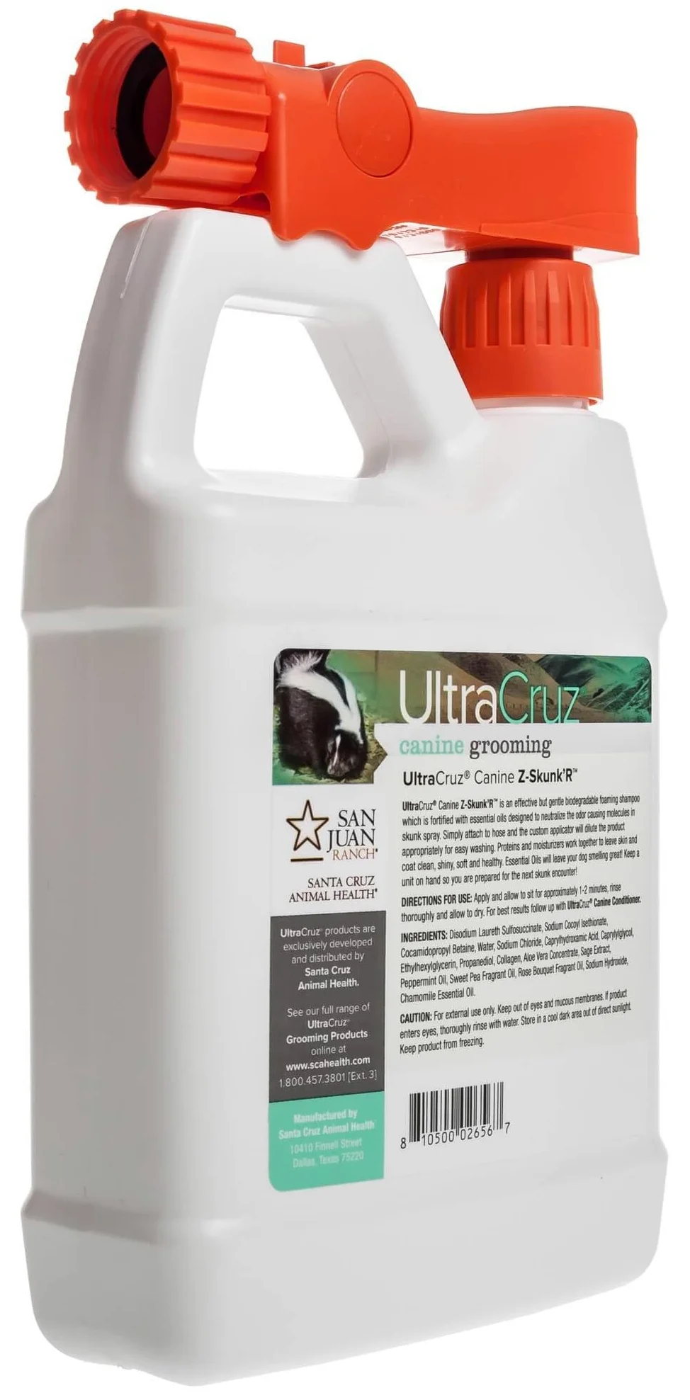 UltraCruz Shampoo per Cani Z-Skunk'R per Cani, 0,9 l con Applicatore da Viaggio