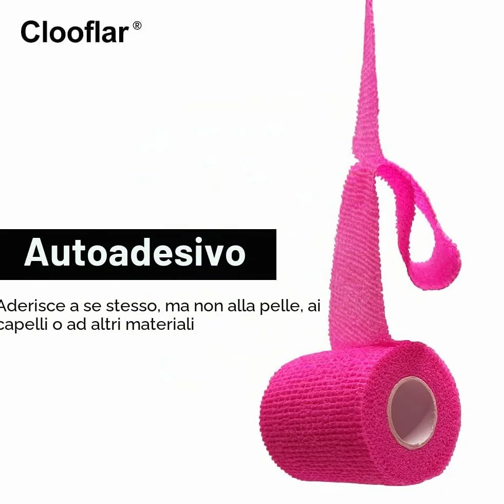 Benda Elastica Autoadesiva Coesiva 16 Rotoli 5cm x4.5m Nero