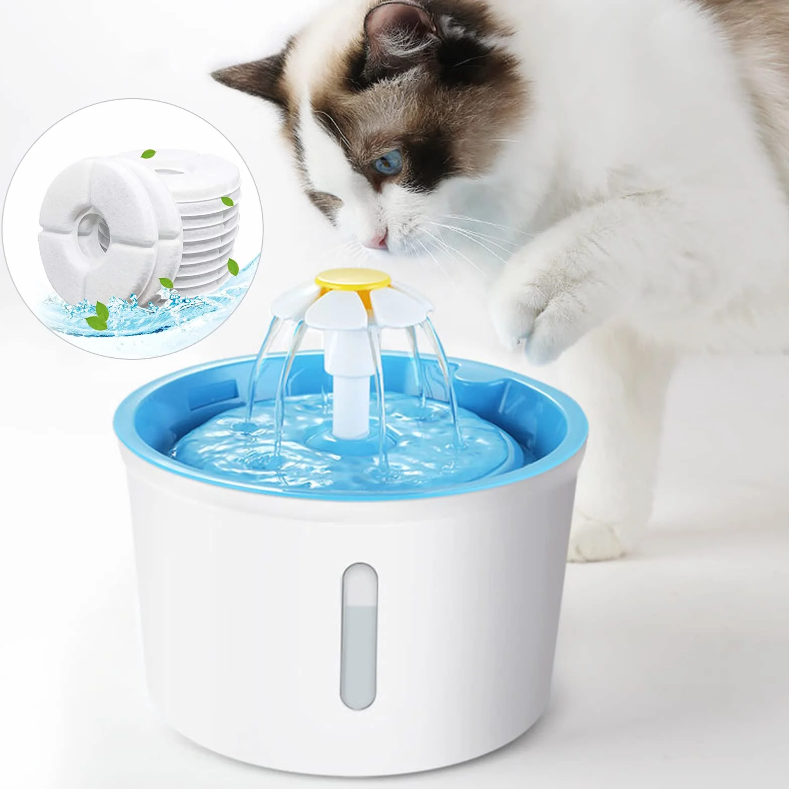 Filtri Fontanella per Gatti Filtro Fontanella per Gatti Filtri Fontana Gatto con Resina e Carboni Attivi Filtri di Ricambio per Dispenser Acqua Fontana Gatto/Cane da 1,6L-2,5L 10 Pezzi