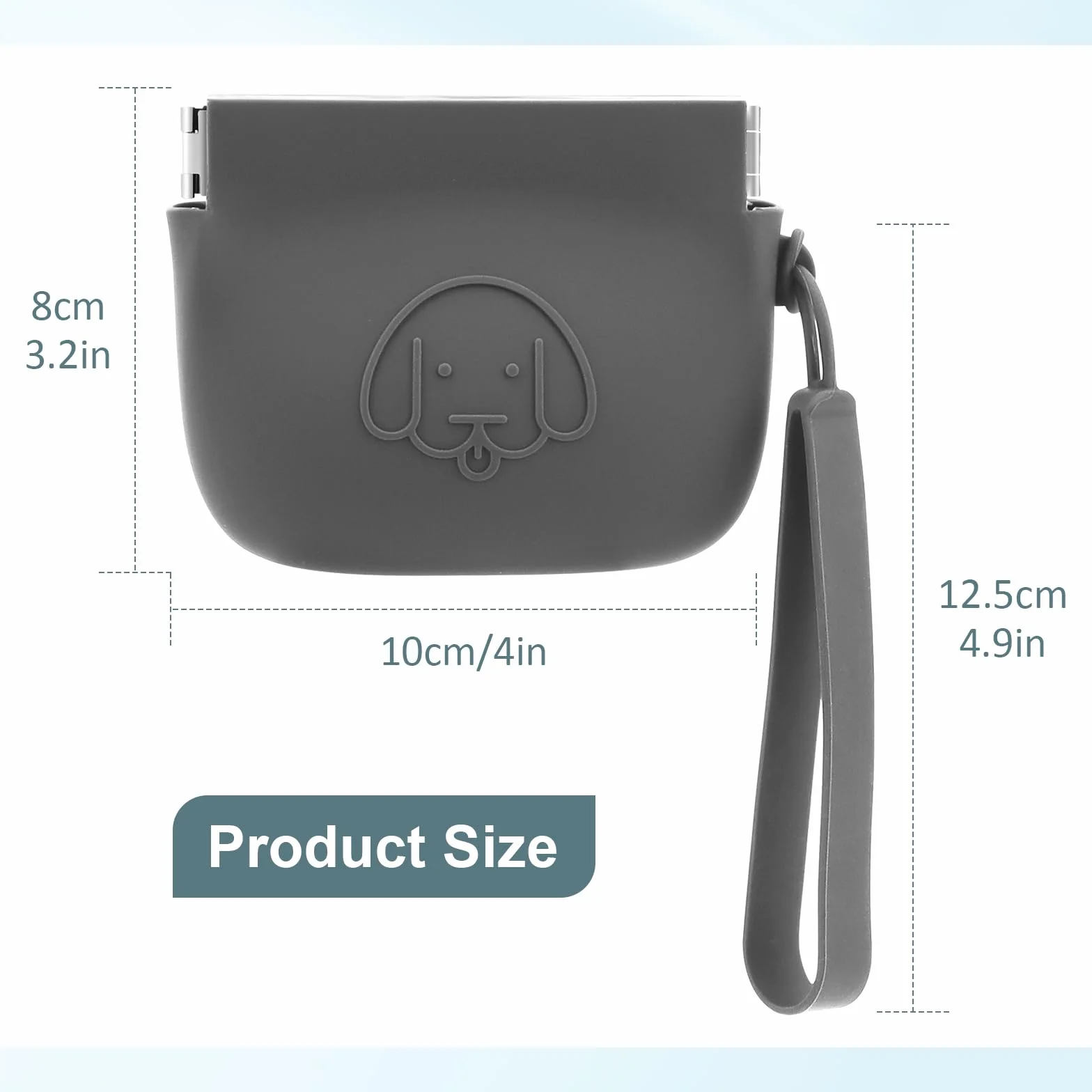 Pochette in Silicone per Dolcetti per Cani, Chiusura Automatica, Con Clicker di Addestramento, Camminata per Gatti, Formato Tascabile, Grigio Scuro
