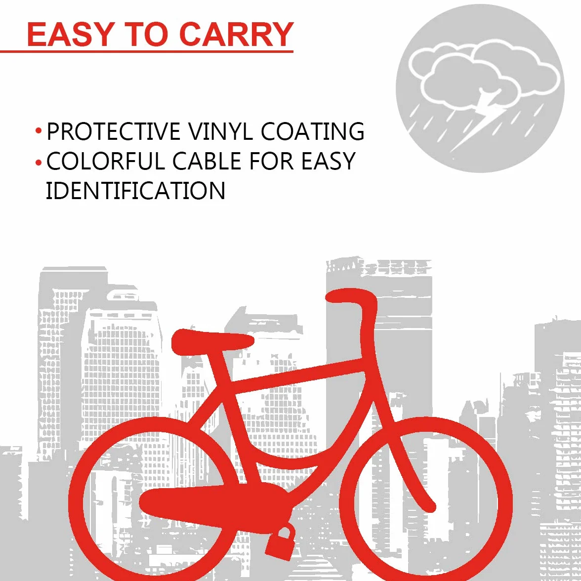 Master Lock Lucchetto Bici 55 Cm Cavo Esterno 8630-F