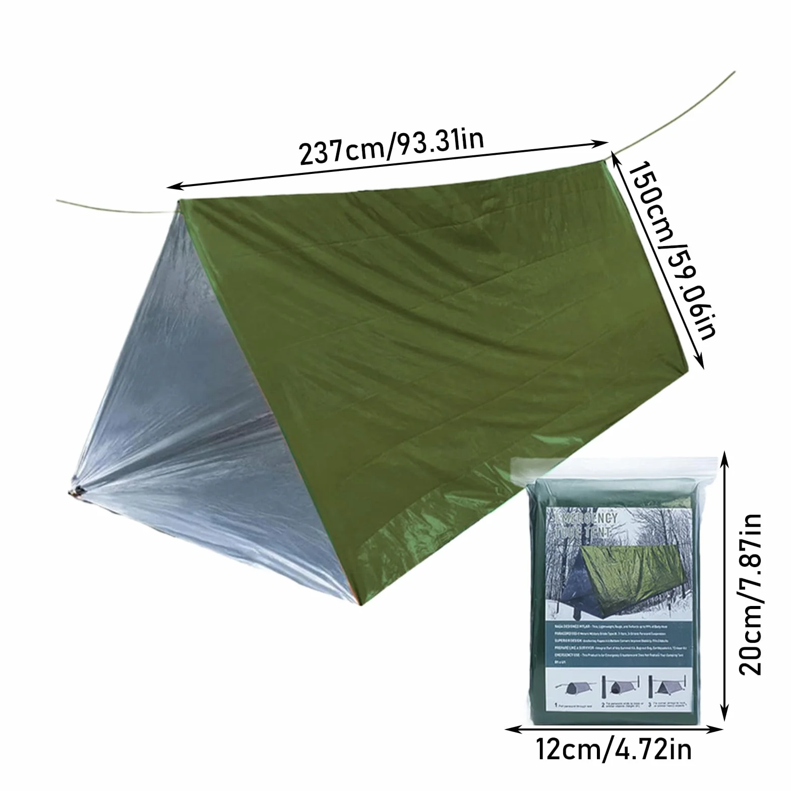 Kit tenda da campeggio impermeabile antivento leggero con sacco a pelo coperta termica escursionismo