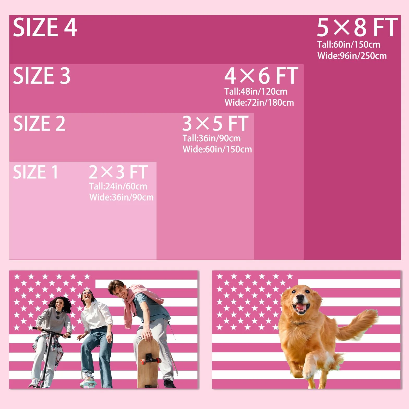 Personalizzata bandiera rosa 9,6 x 1,5 m divertente logo testo foto singolo/doppio lato personalizzato arazzo da letto