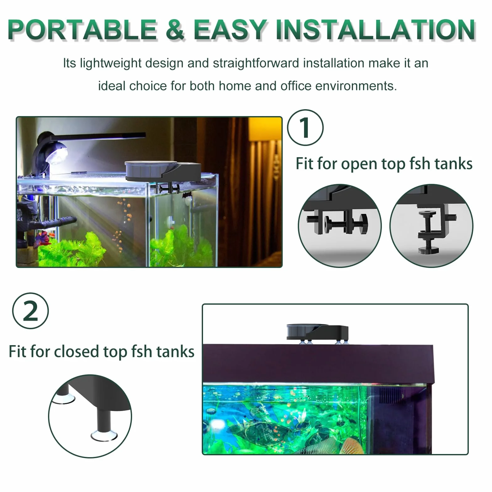 60 ml mangiatoia automatica per pesci d'acquario, distributore automatico di cibo con timer, mangiatoia ricaricabile con timer, con cavo USB, display LCD