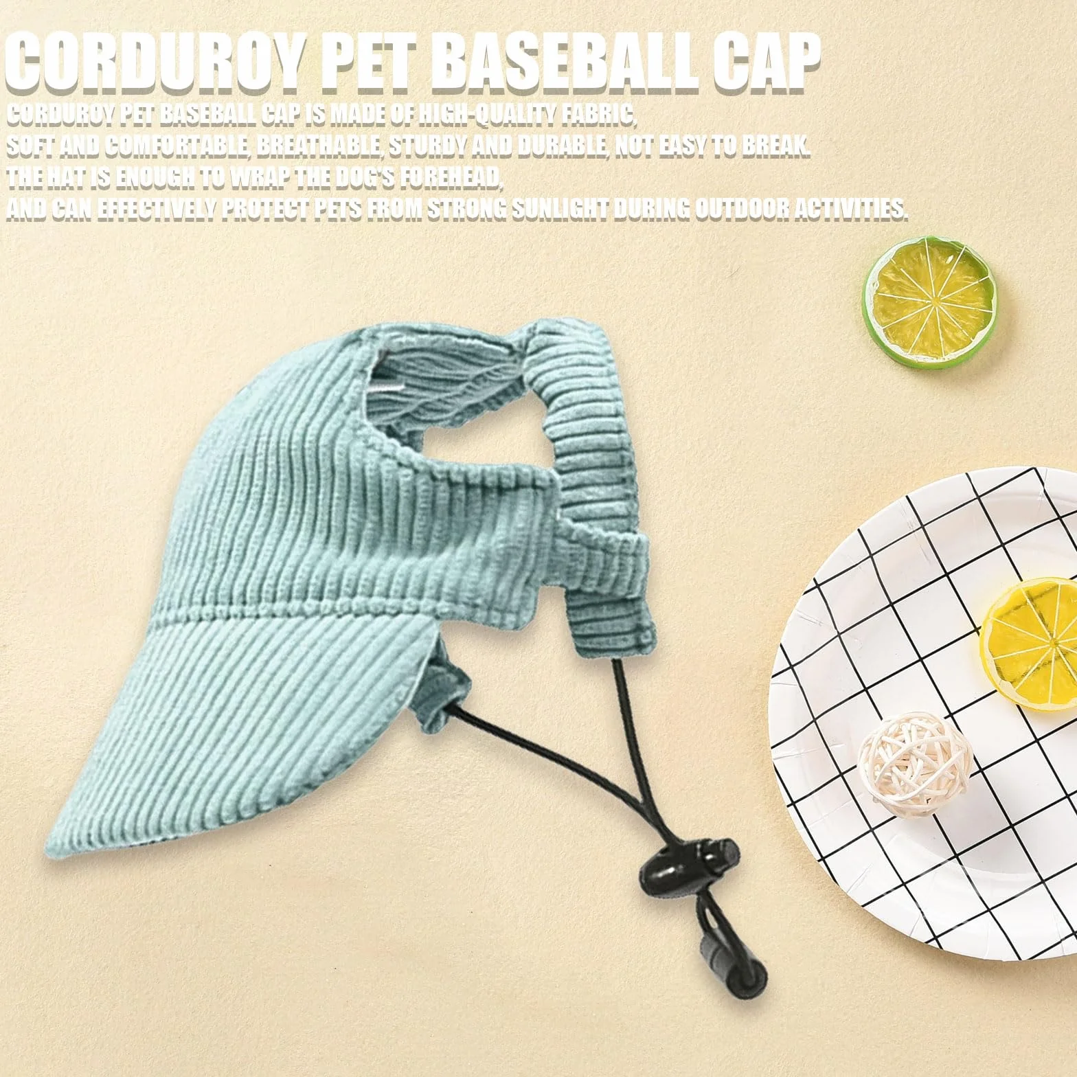 Cappello da baseball per cani, regolabile, estivo, con fori per le orecchie, cappello estivo per cuccioli (grigio, XL)
