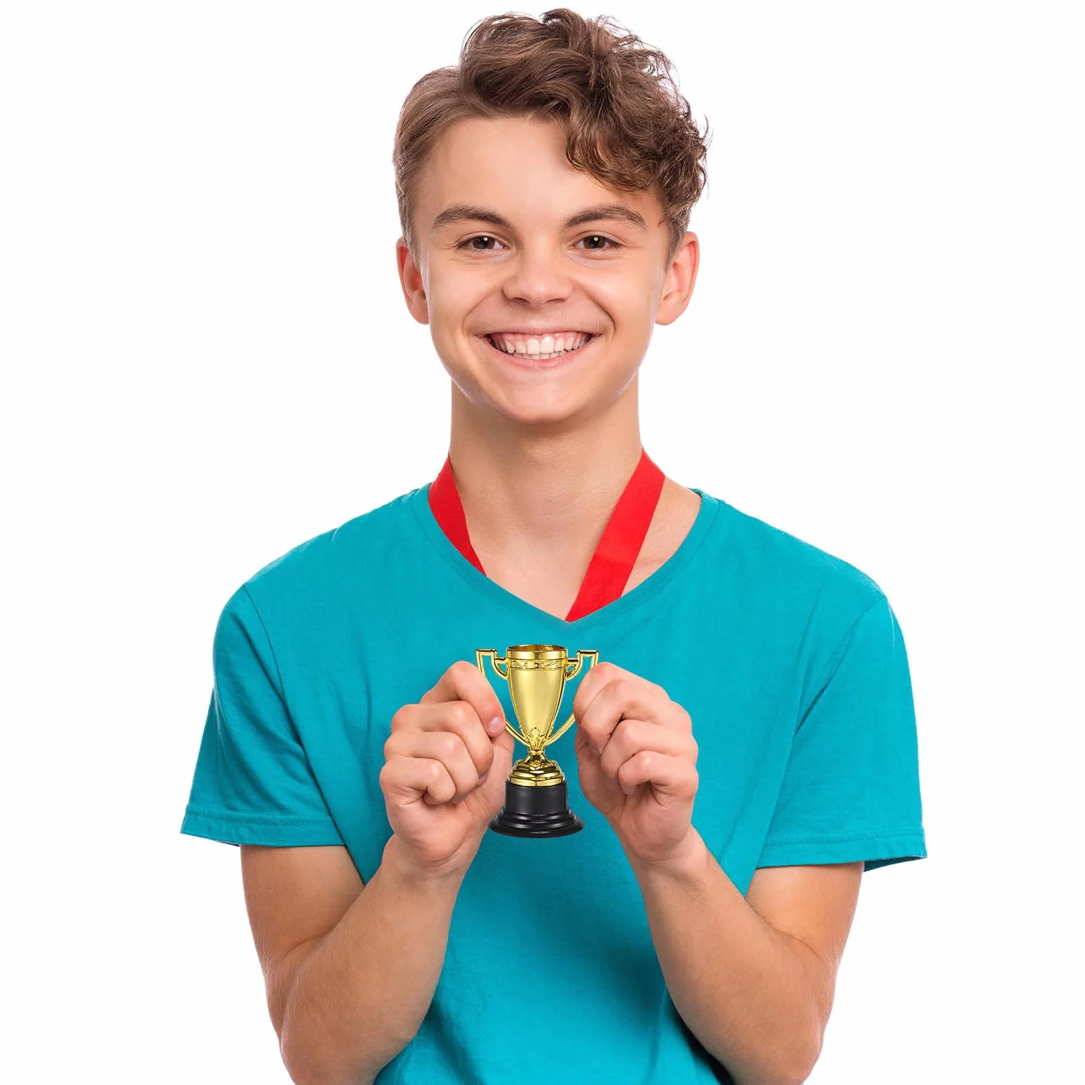 TOYANDONA Confezione da 24 mini trofei per bambini, premi Gold Award per bomboniere, premi per la partecipazione per bambini bomboniere, oggetti di scena, premi, premi vincitori, concorsi