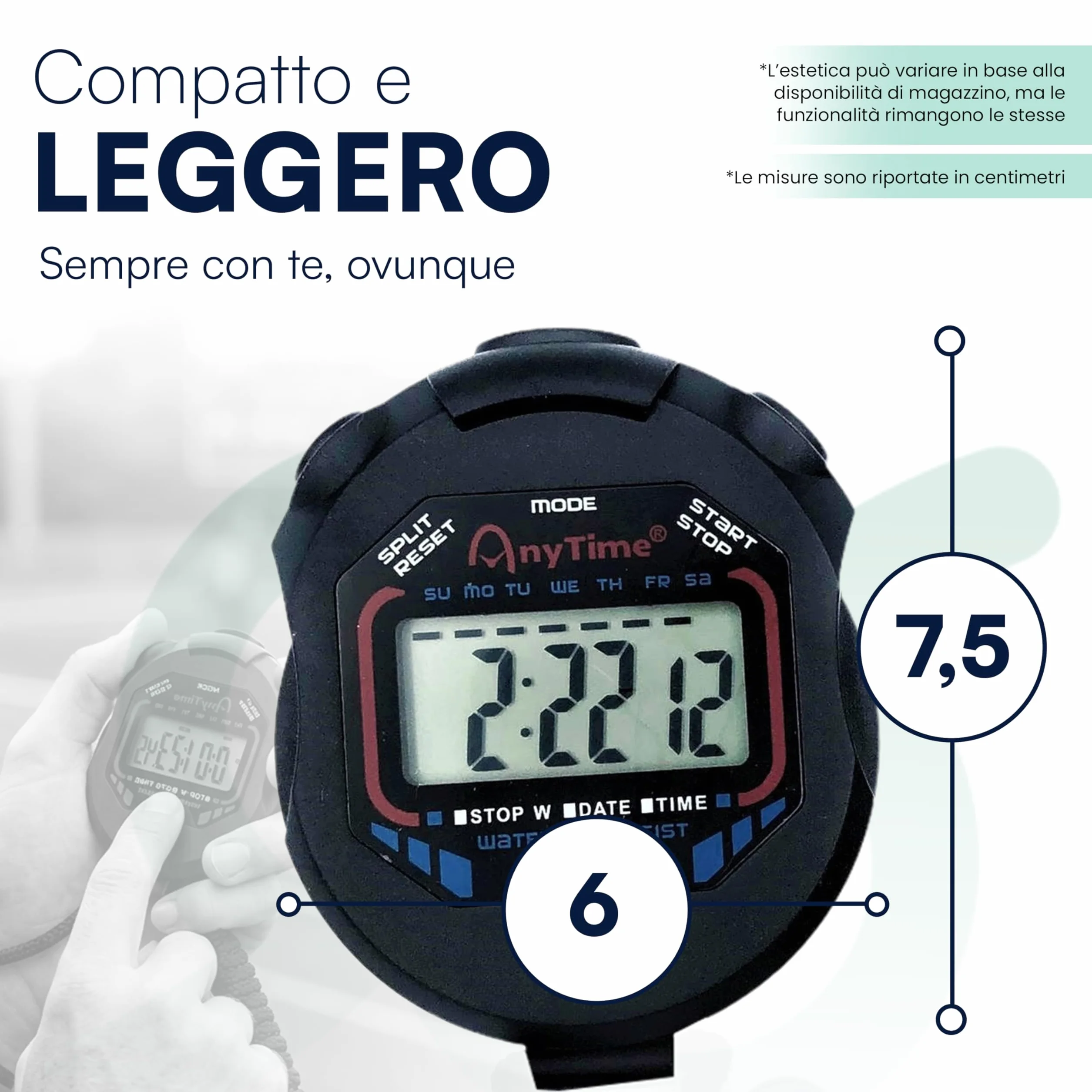 Tempo di Saldi Cronometro Sportivo con Timer Digitale Multifunzione - Orologio e Sveglia per Corsa, Palestra, Allenatore Calcio e Nuoto, Cronometro da Collo Ergonomico