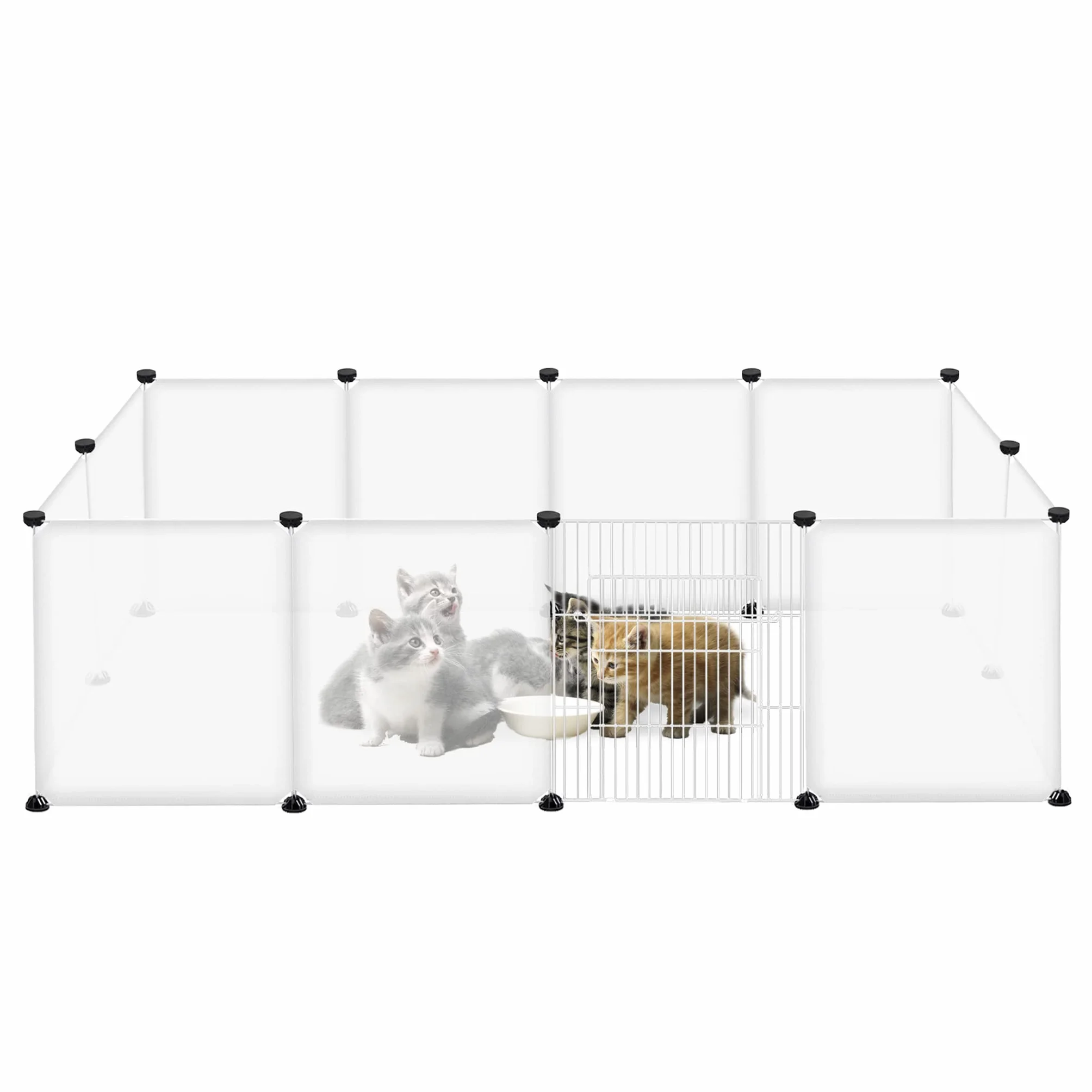 UISEBRT Recinto per conigli, recinto in rete per porcellini d'india, recinto per piccoli animali con porta, recinto per cuccioli, recinto per animali di piccola taglia per interni ed esterni