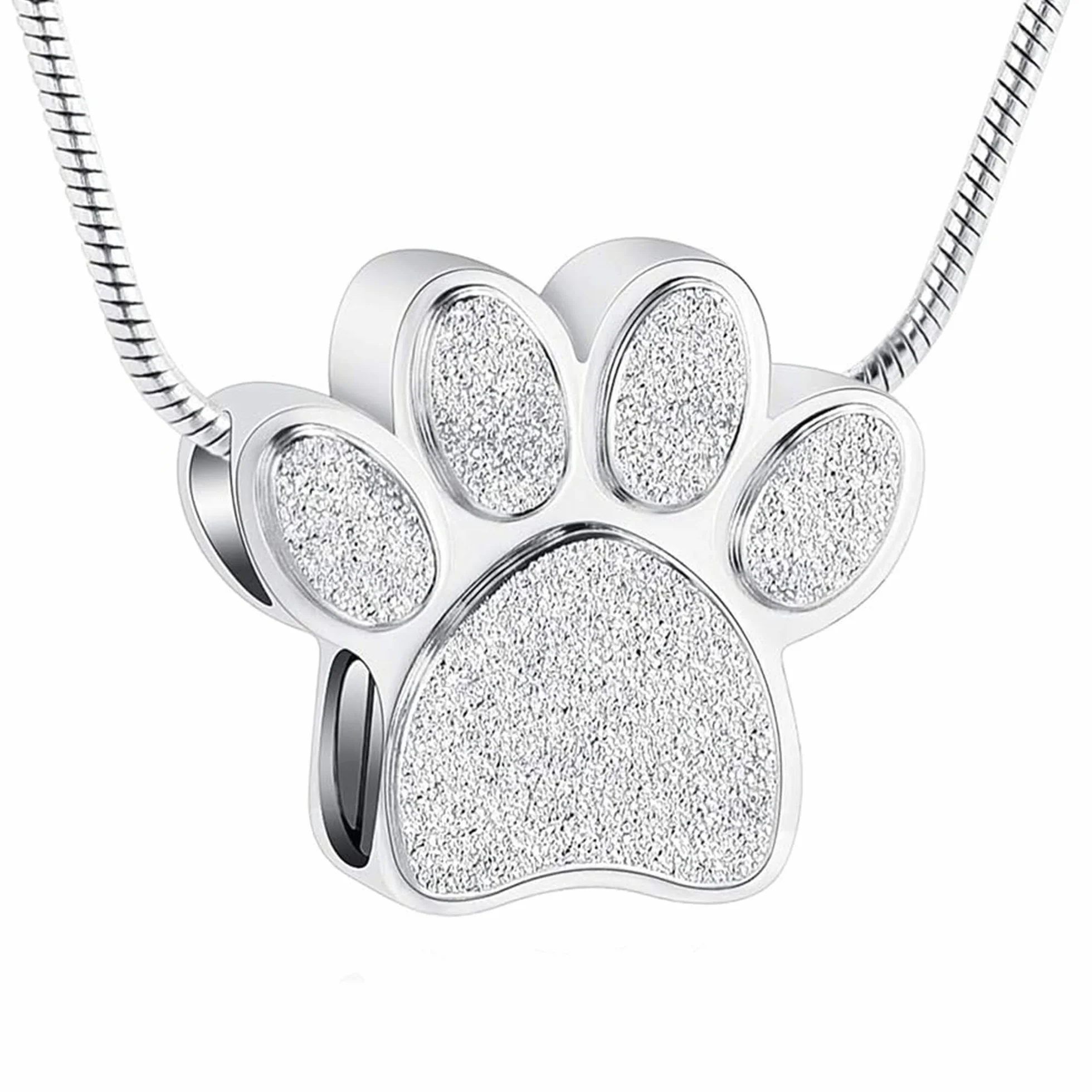 Collana con urna a forma di zampa per ceneri per gatto, cane, cremazione, gioielli per ceneri urna collana ricordo gioielli per uomo/donna ceneri regali commemorativi
