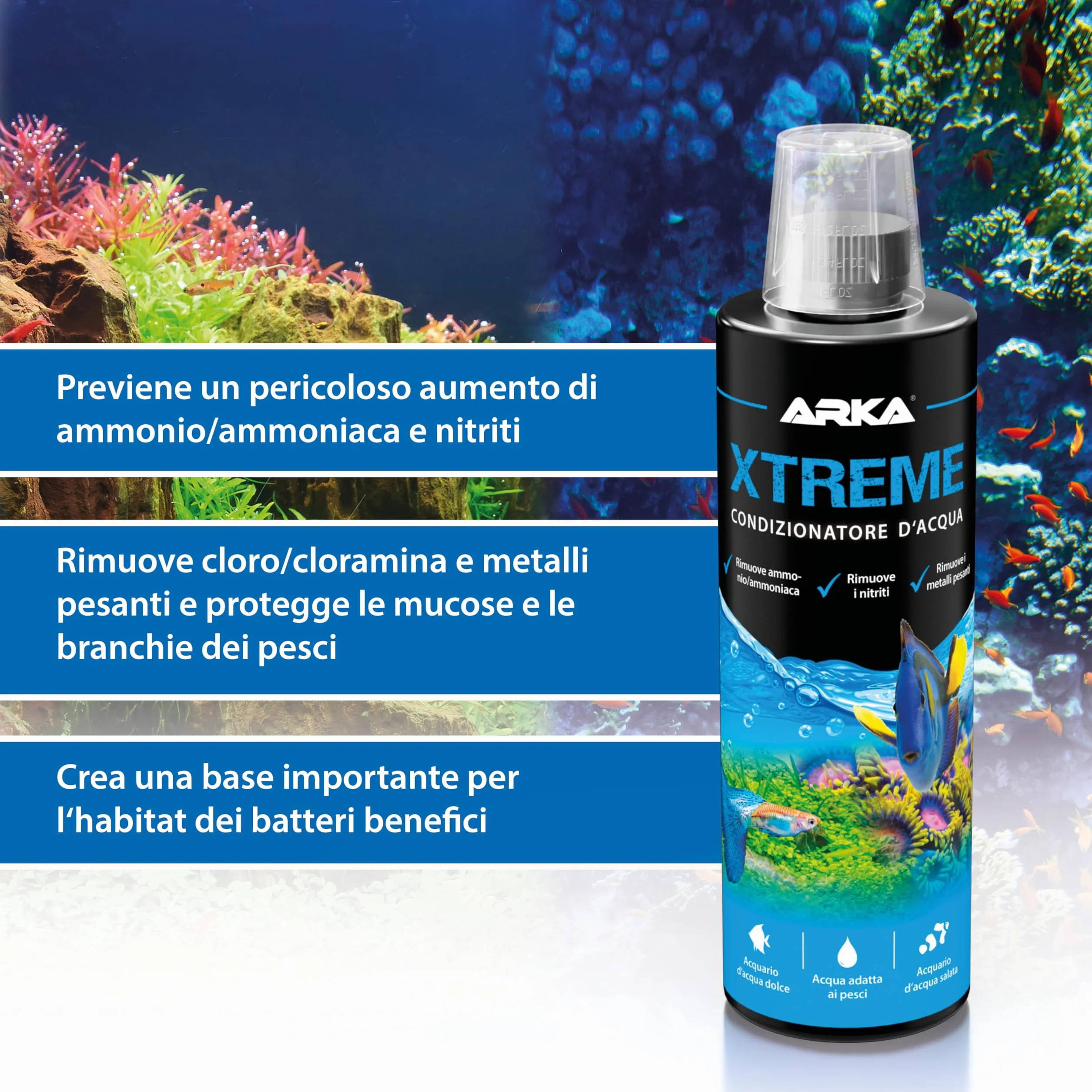 MICROBE-LIFT Xtreme Condizionatore acqua acquario 118 ml – rimuove cloro, ammoniaca e nitriti – neutralizza metalli pesanti